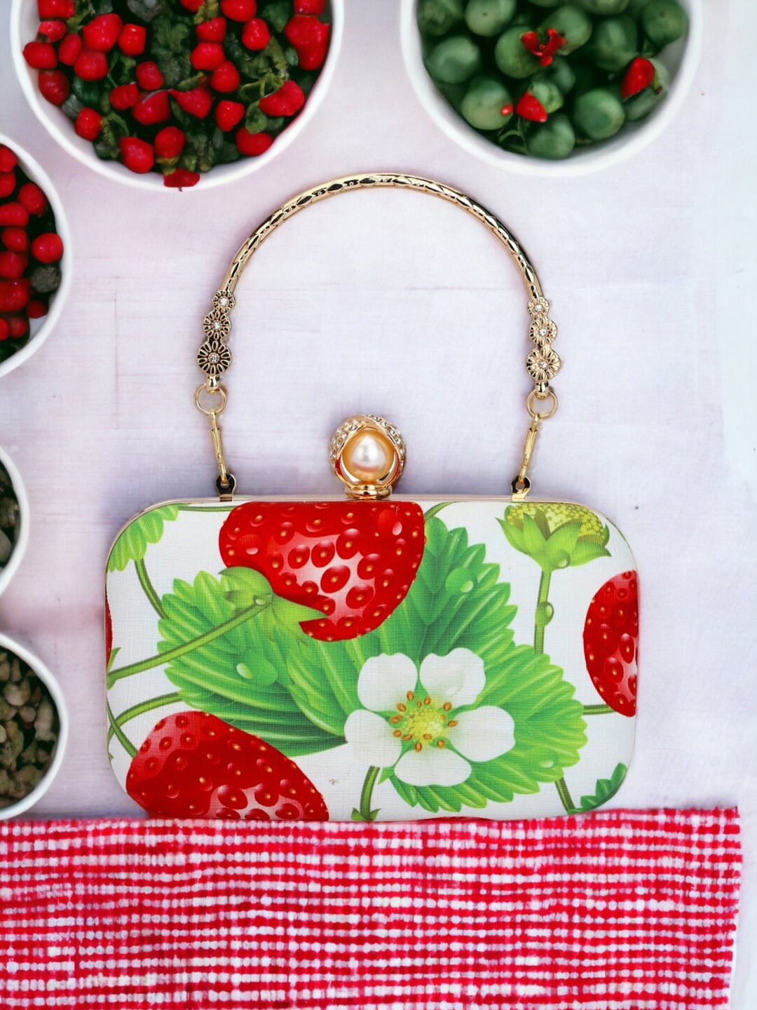 

Toobacraft Printed Box Clutch, White