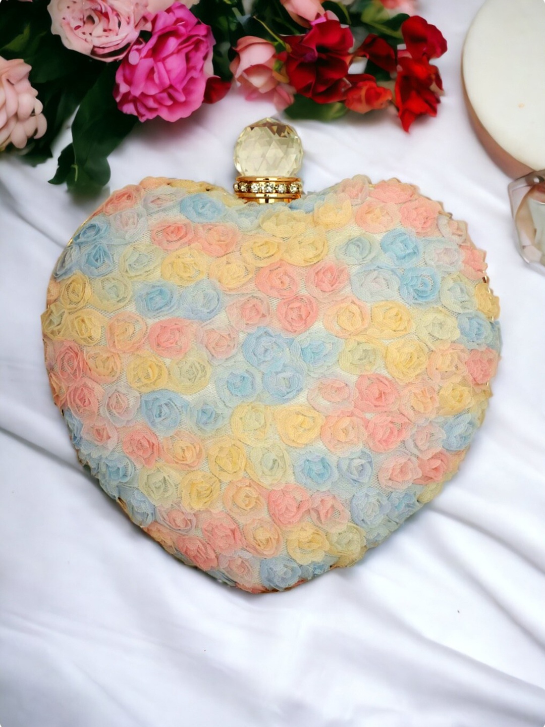 

Toobacraft Embellished Box Clutch, Blue