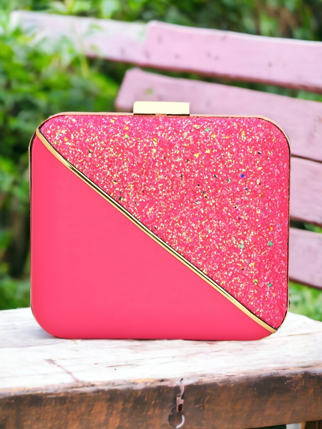 

Toobacraft Embellished Box Clutch, Magenta