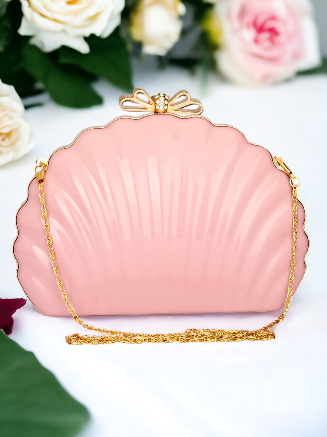 

Toobacraft Embellished Box Clutch, Pink