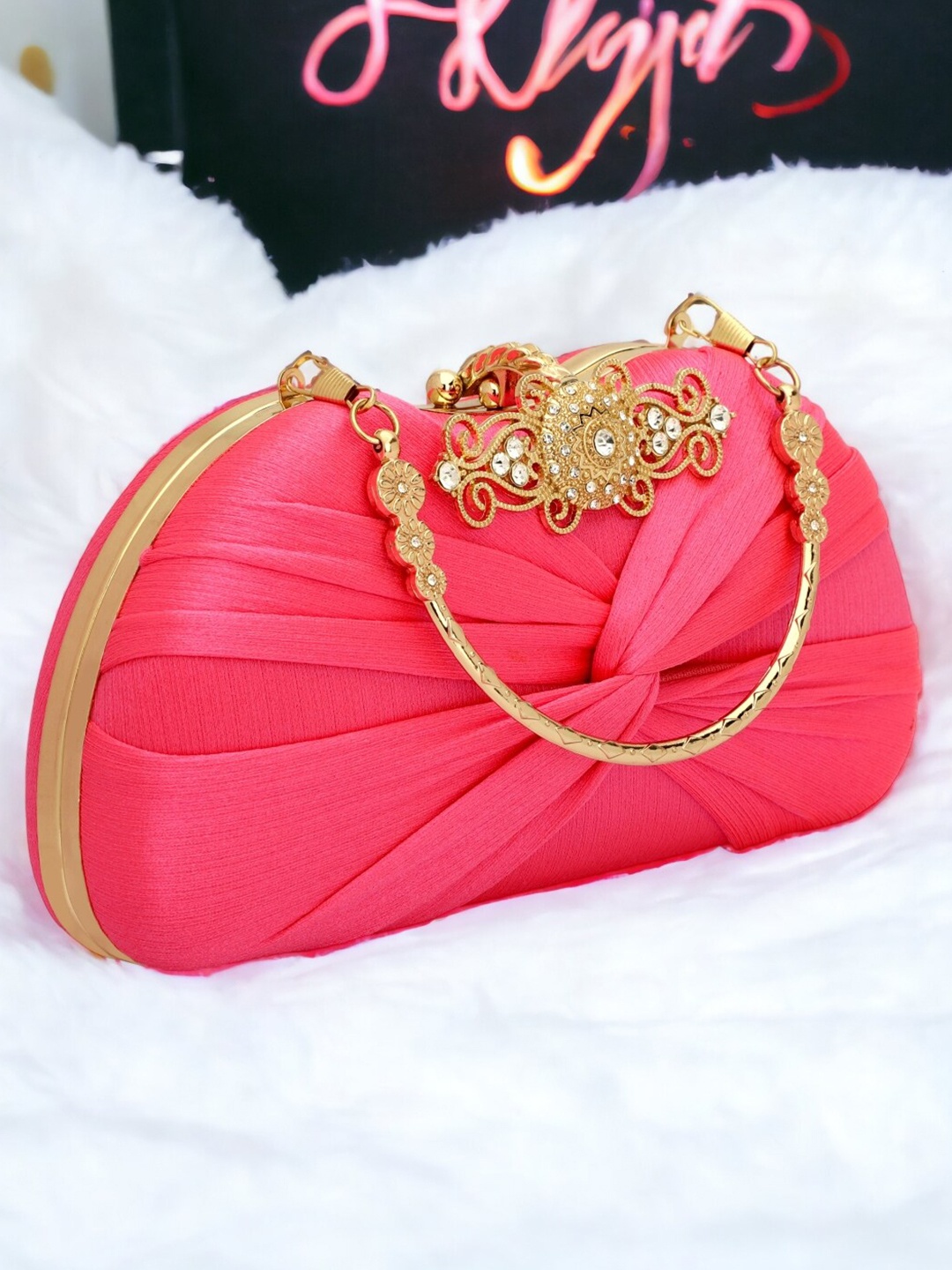 

Toobacraft Embellished Box Clutch, Magenta
