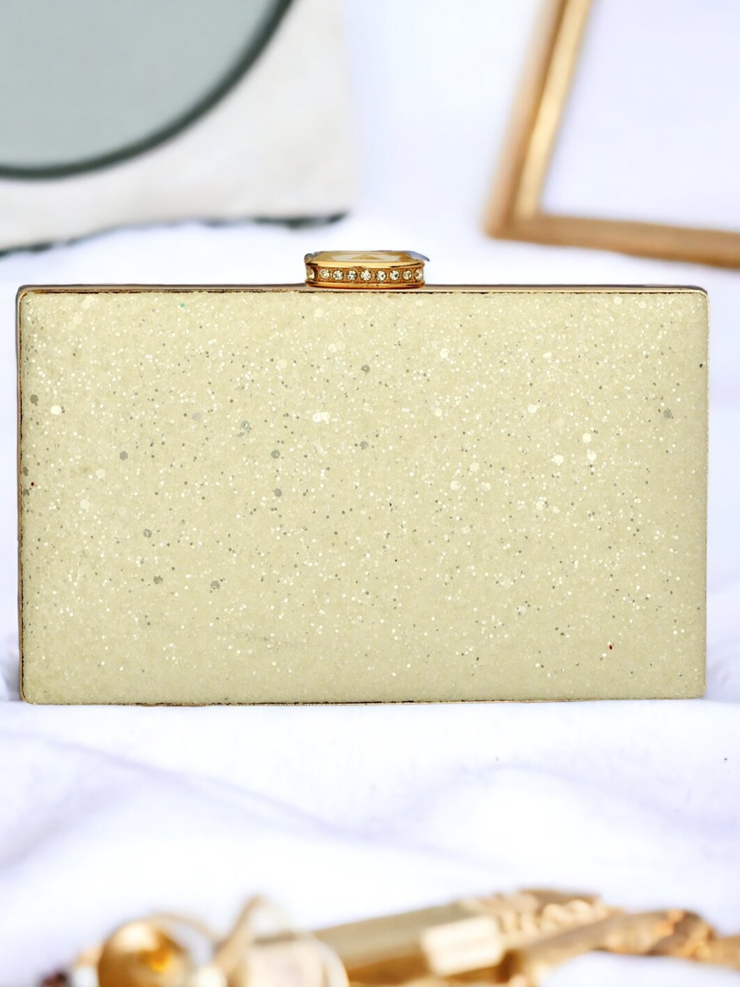 

Toobacraft Embellished Box Clutch, White