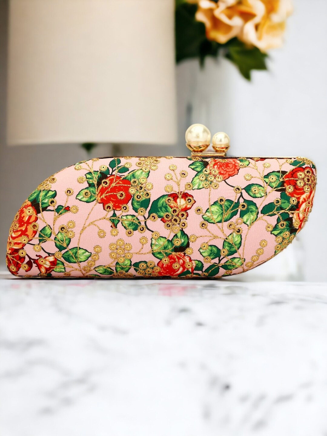 

Toobacraft Embellished Box Clutch, Pink