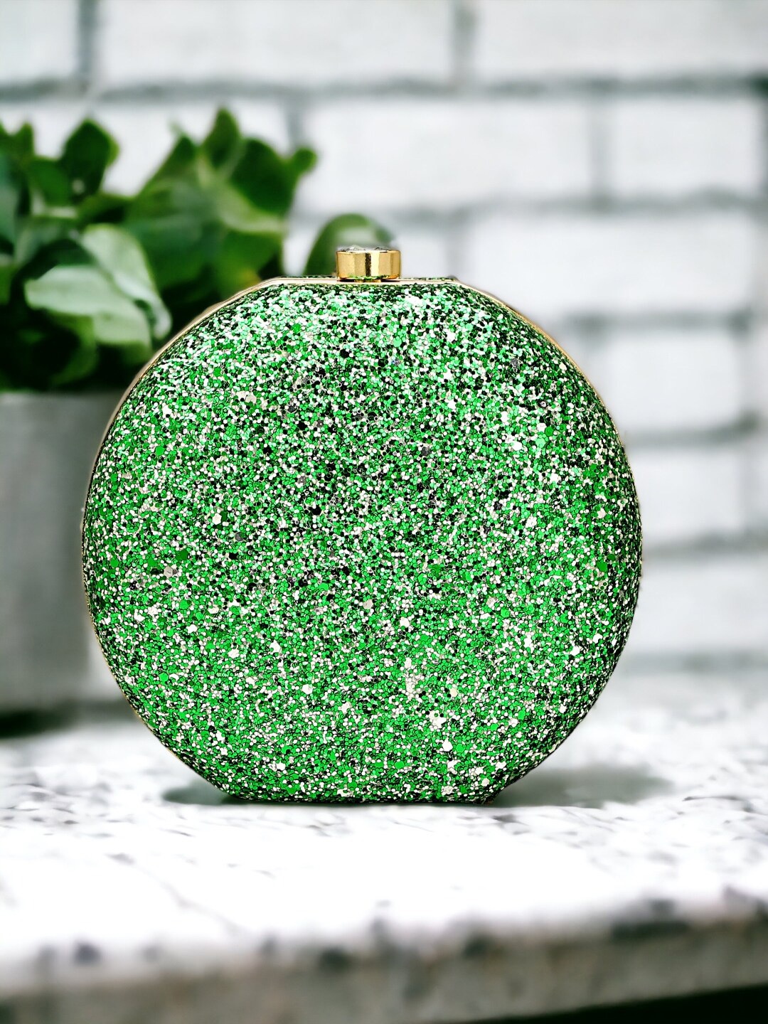 

Toobacraft Embellished Box Clutch, Green