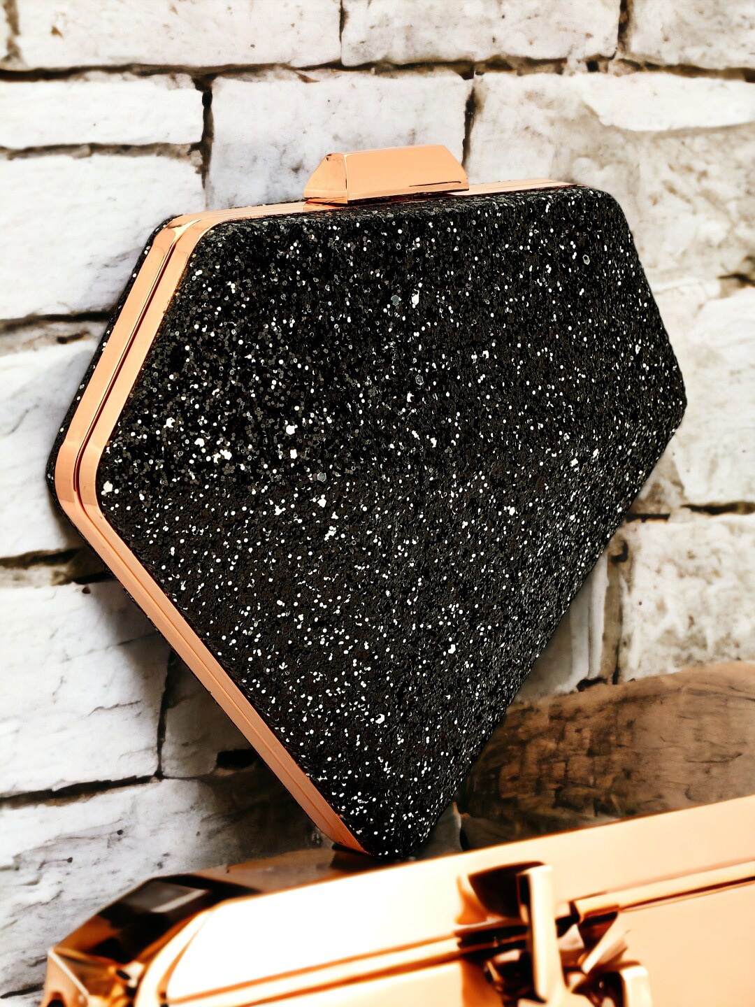 

Toobacraft Embellished Box Clutch, Black