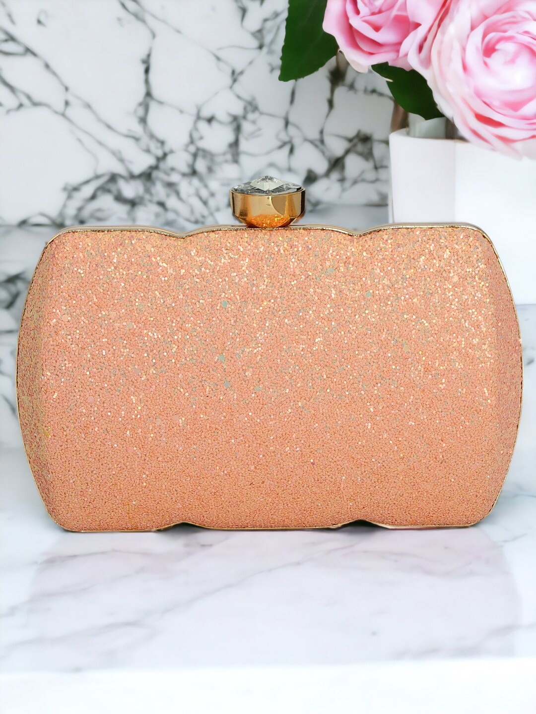 

Toobacraft Embellished Box Clutch, Pink