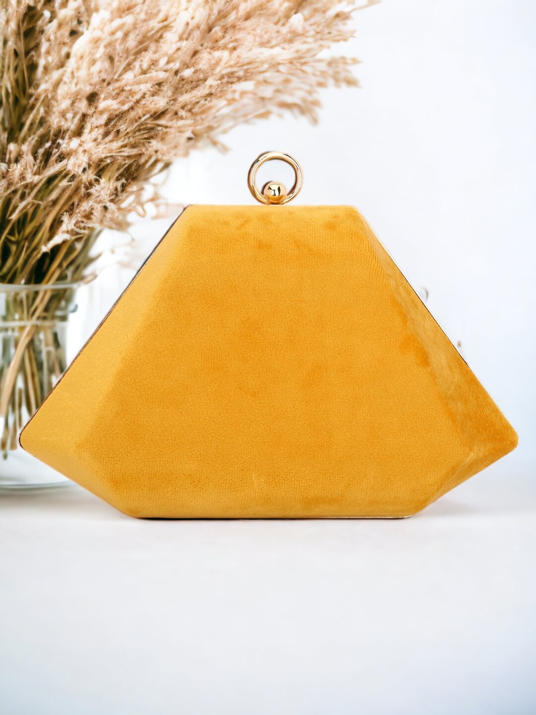 

Toobacraft Pyramid Shaped Party Box Clutch, Yellow
