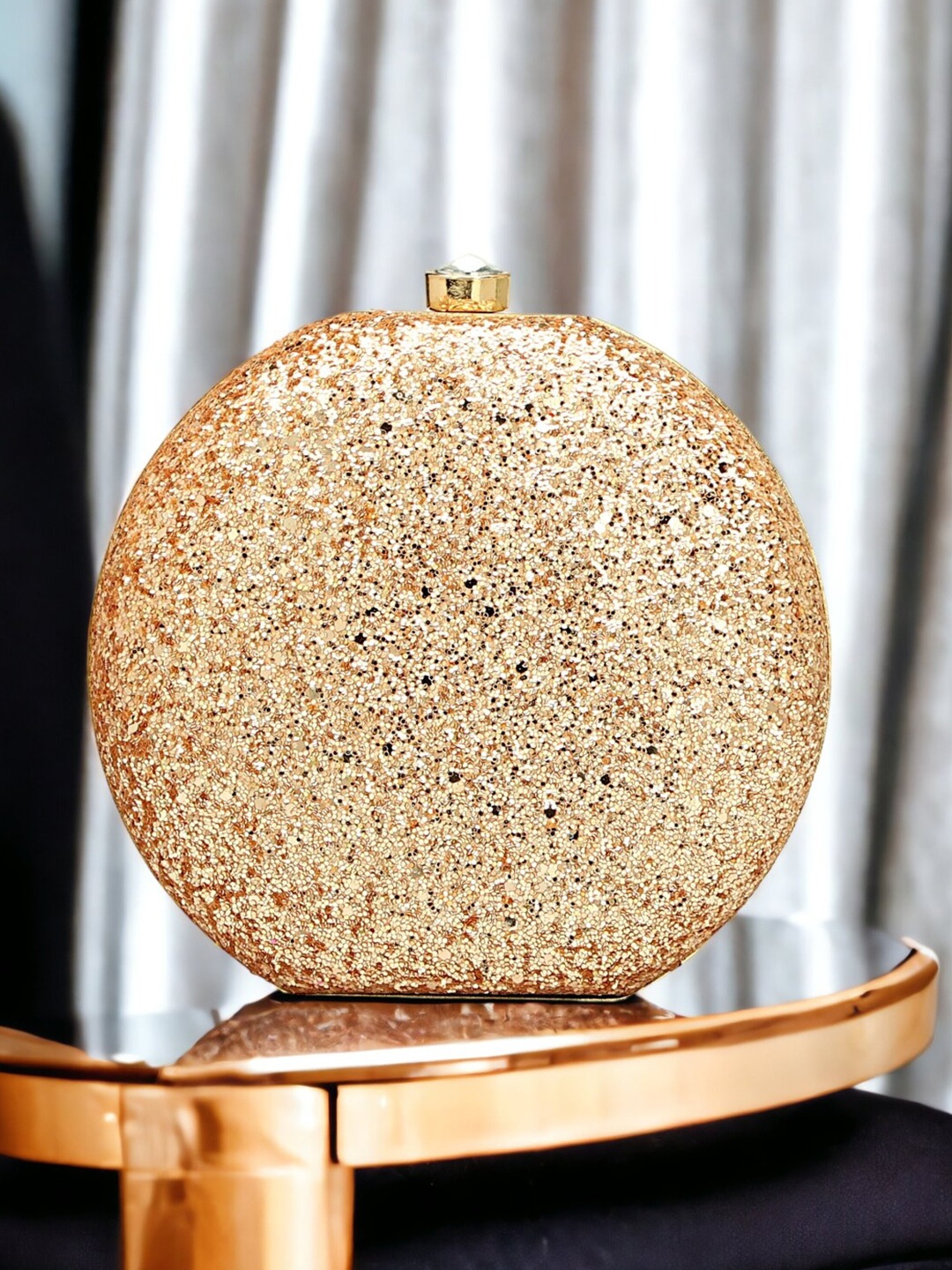 

Toobacraft Embellished Box Clutch, Gold