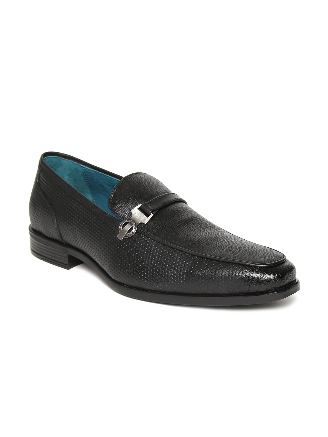 

San Frissco Men Black Textured Semiformal Slip-Ons