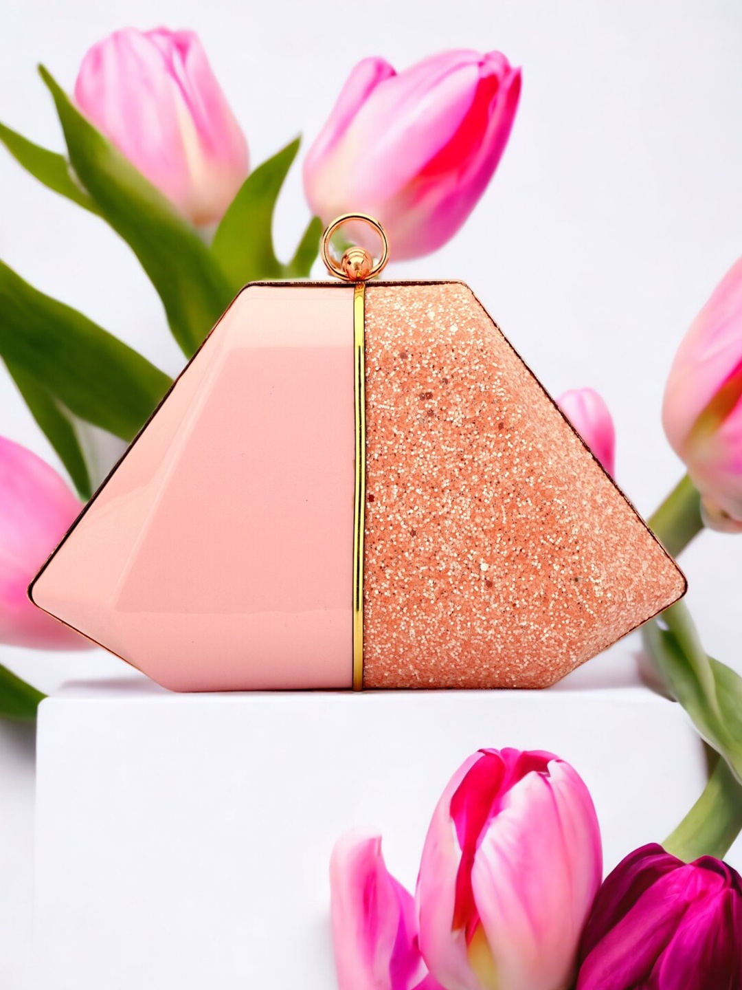 

Toobacraft Embellished Box Clutch, Pink