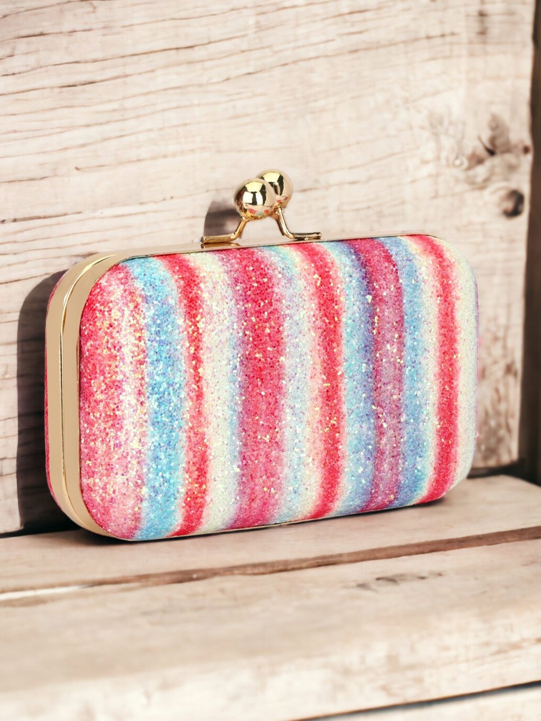 

Toobacraft Embellished Box Clutch, Red