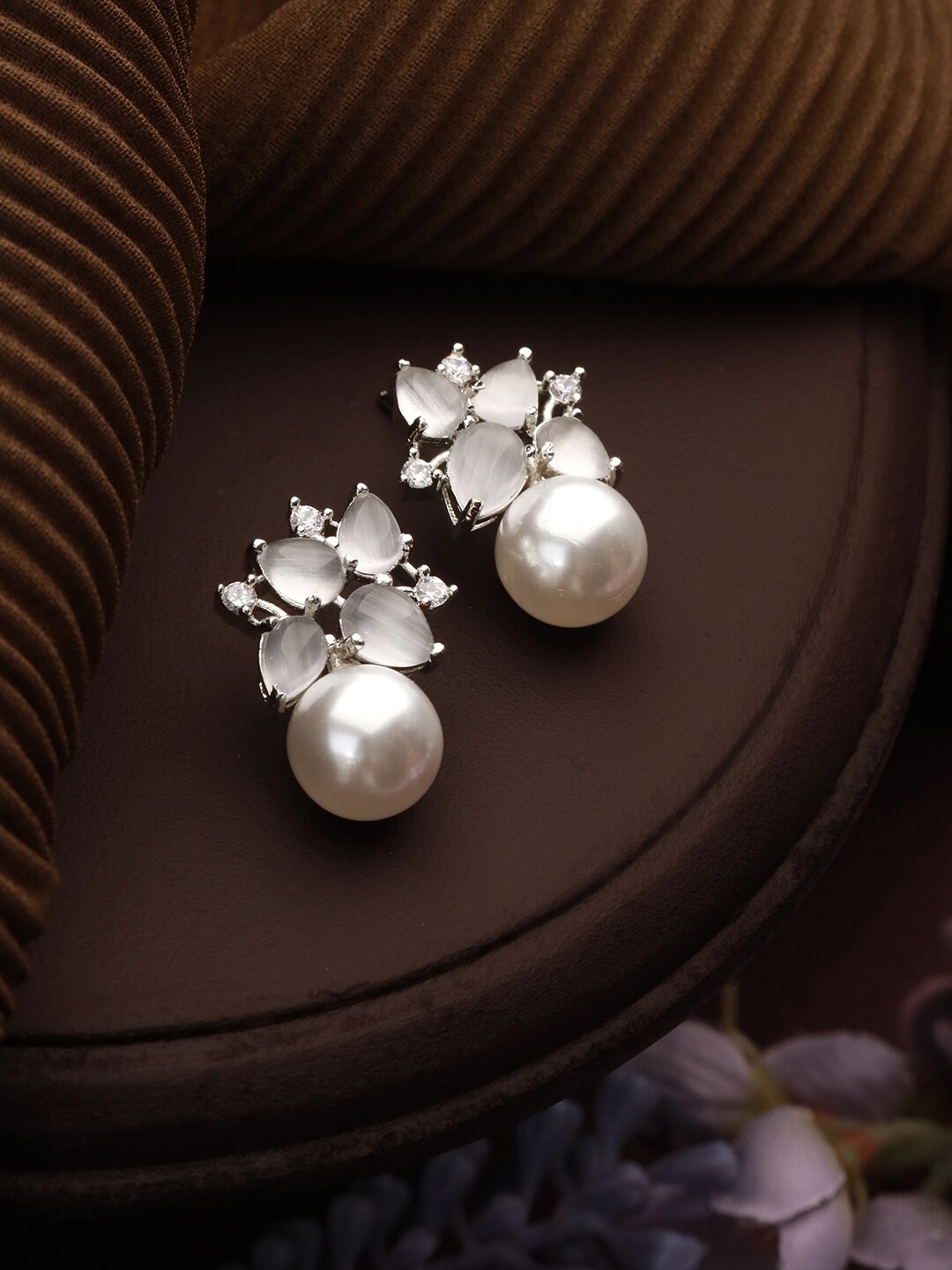 

Priyaasi Silver-Plated Contemporary Pearls Earrings