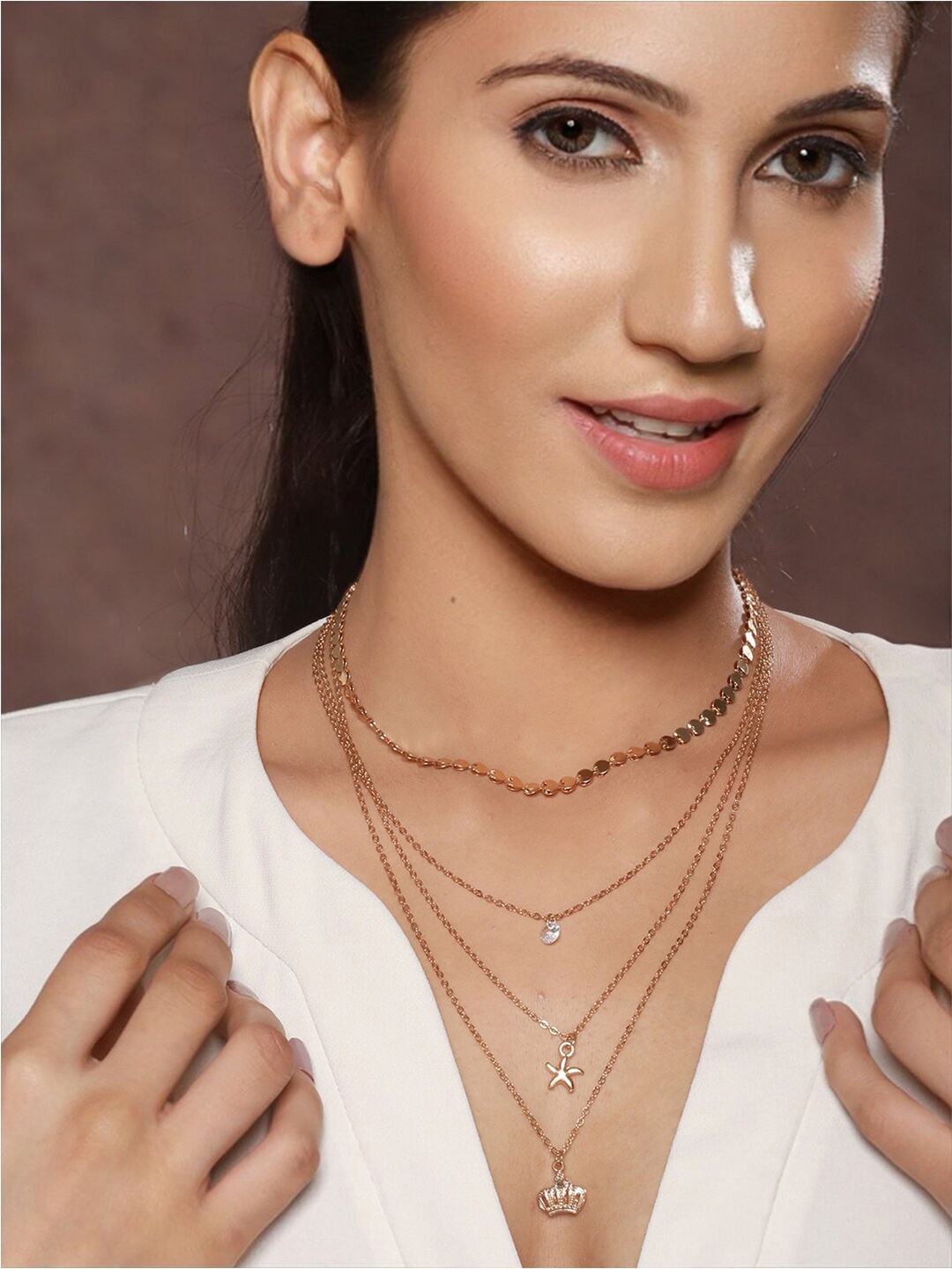 

Priyaasi Brass Gold-Plated Layered Necklace