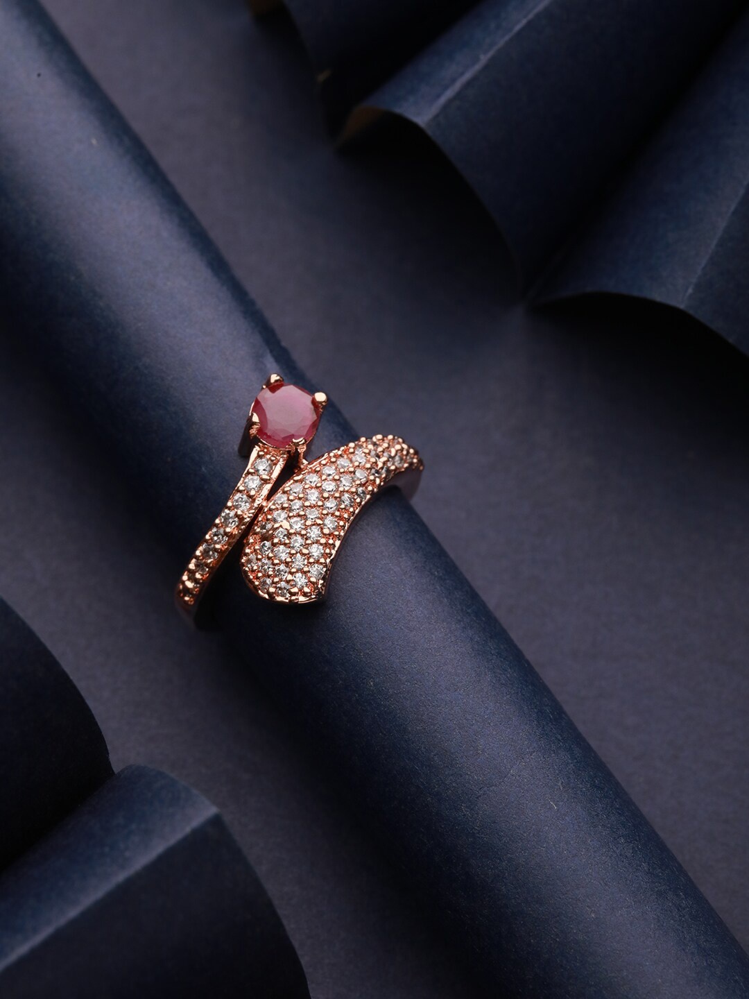 

Priyaasi Rose Gold Plated AD-studded Finger Ring
