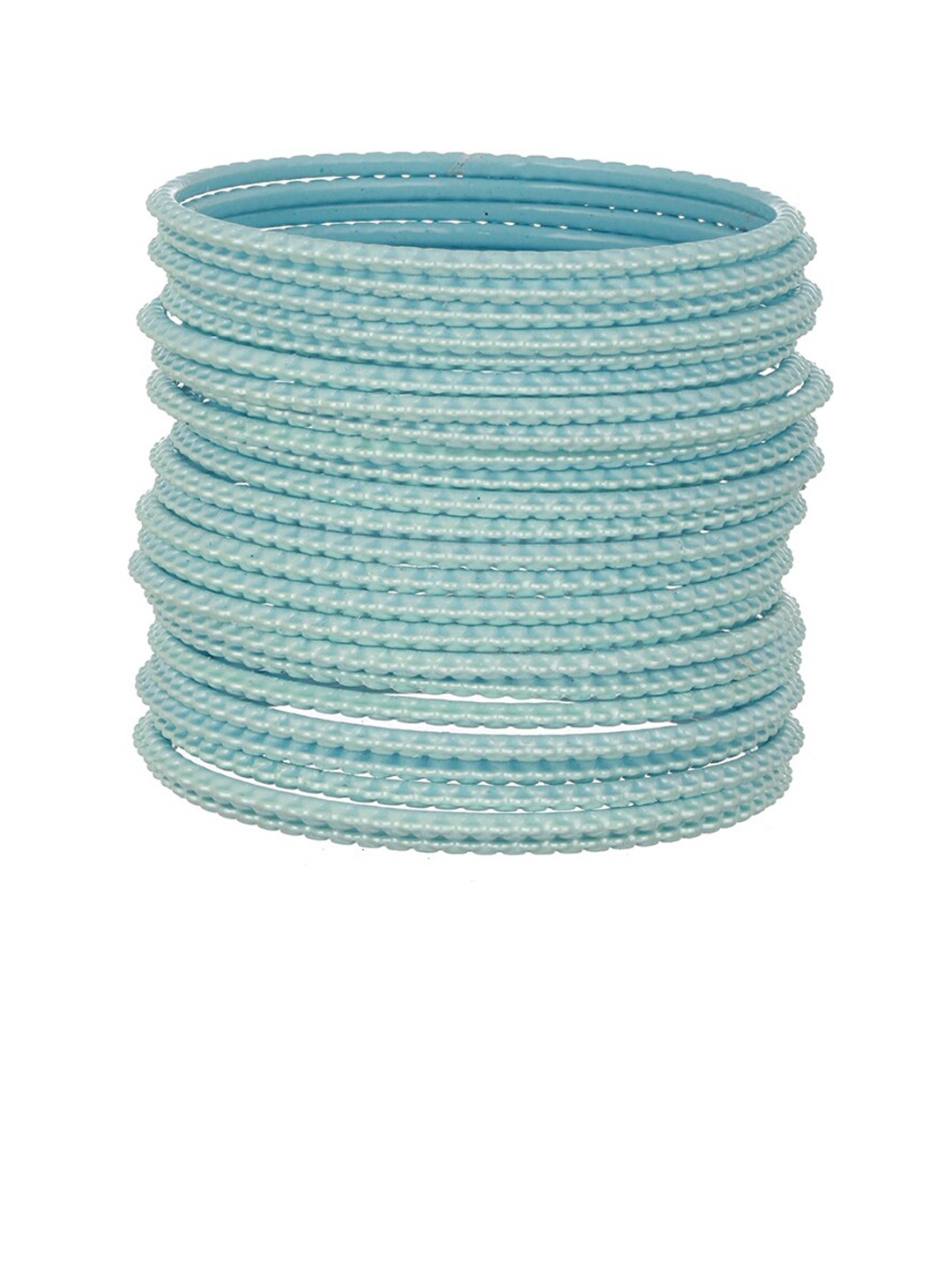 

Priyaasi Set Of 24 Textured Metal Bangles, Turquoise blue