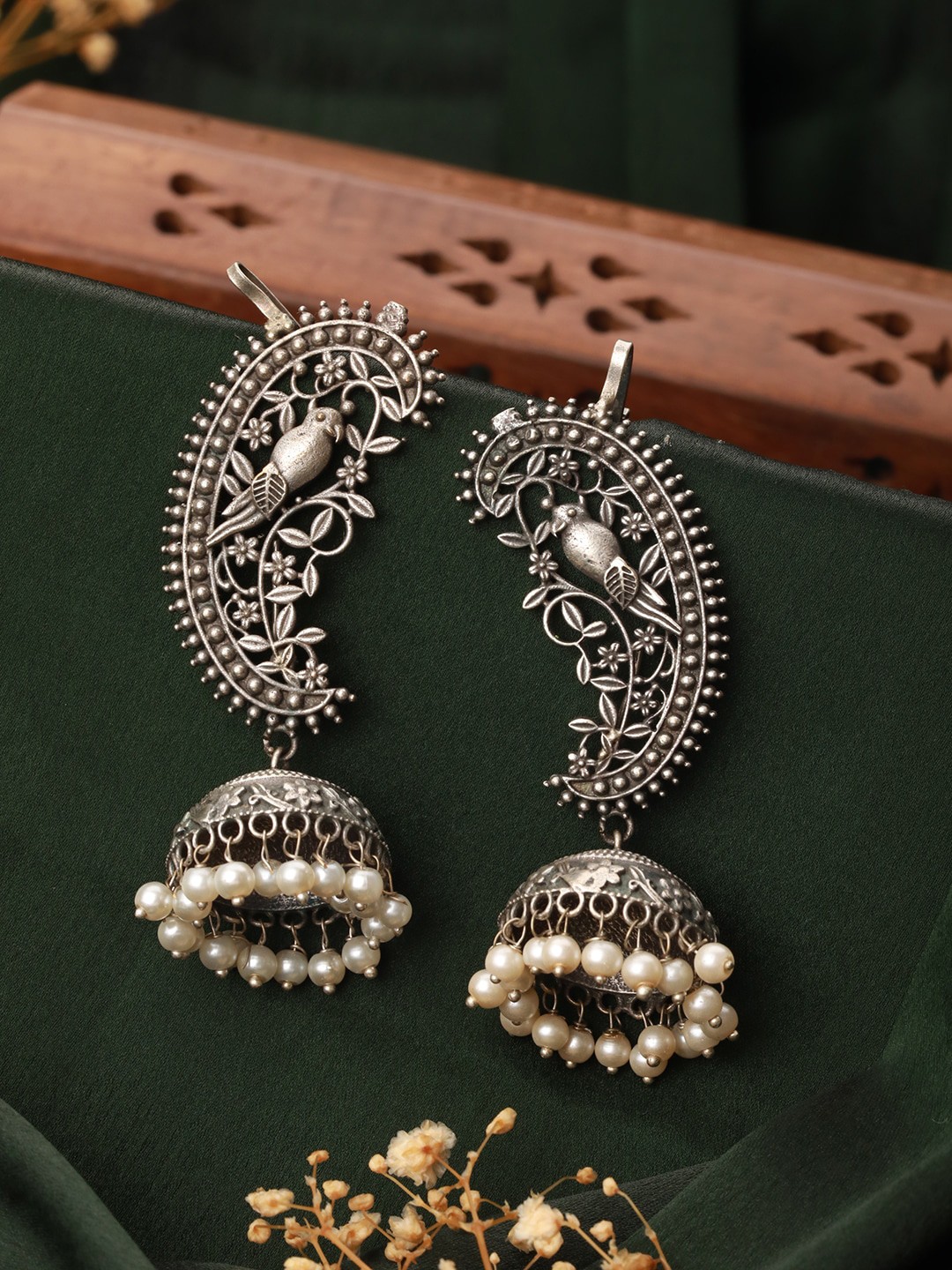 

Priyaasi Silver Plated German Silver Jhumkas
