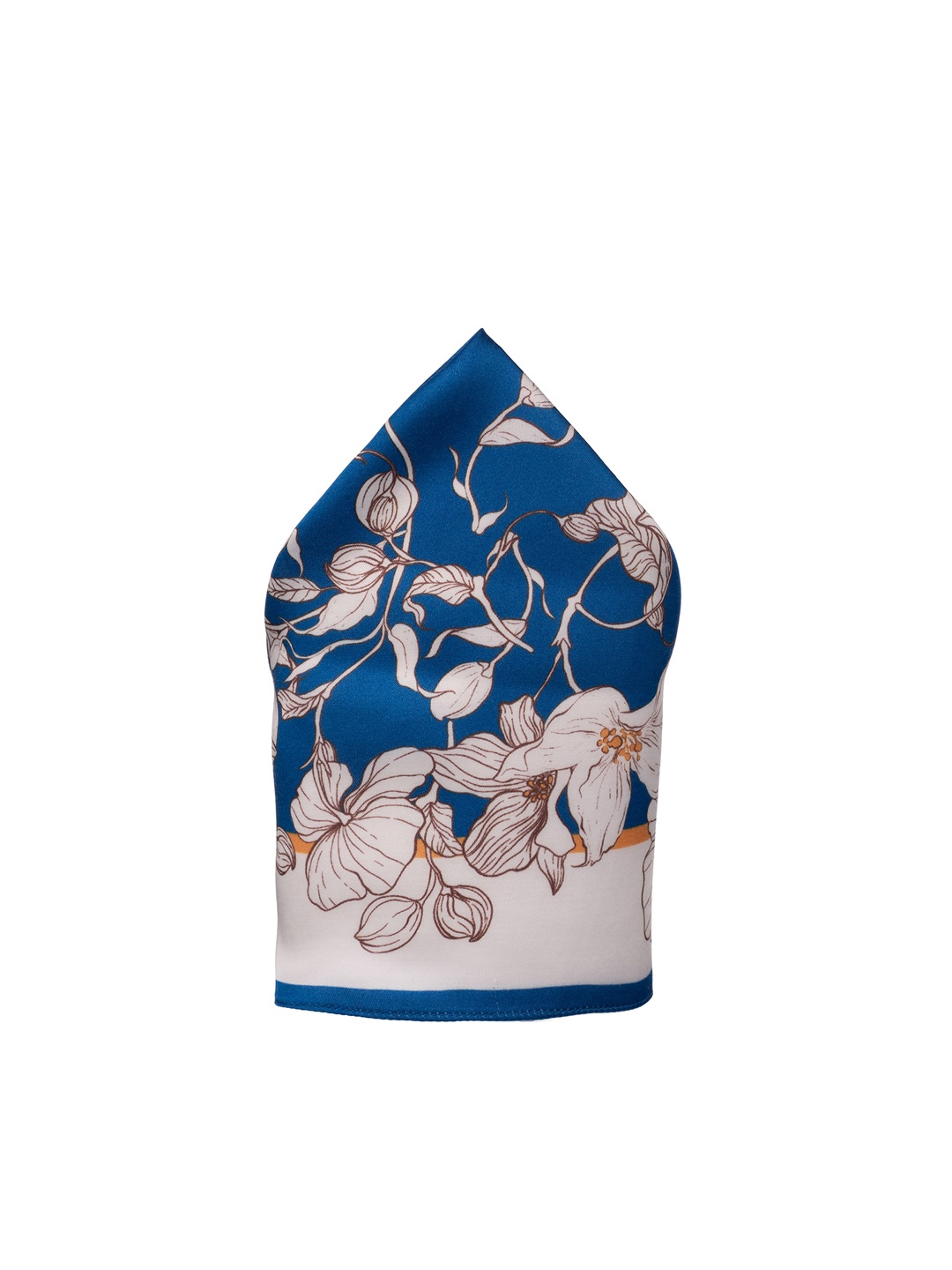 

The Tie Hub Floral Printed Pocket Square, Blue