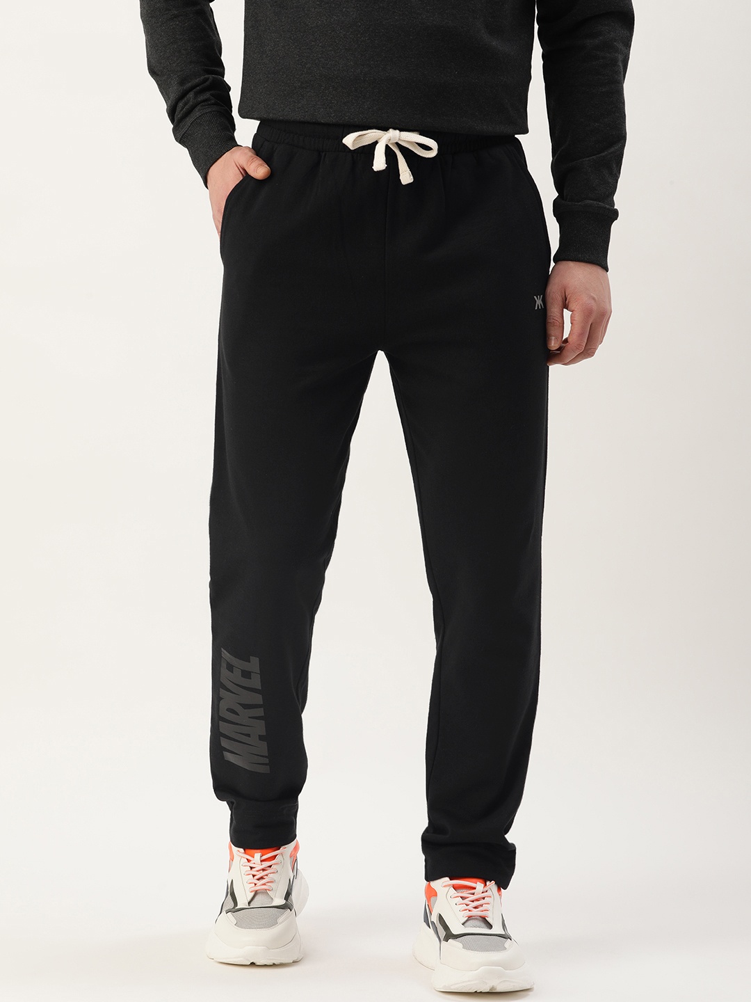 

Kook N Keech Men Marvel Printed Slim Fit Joggers, Black