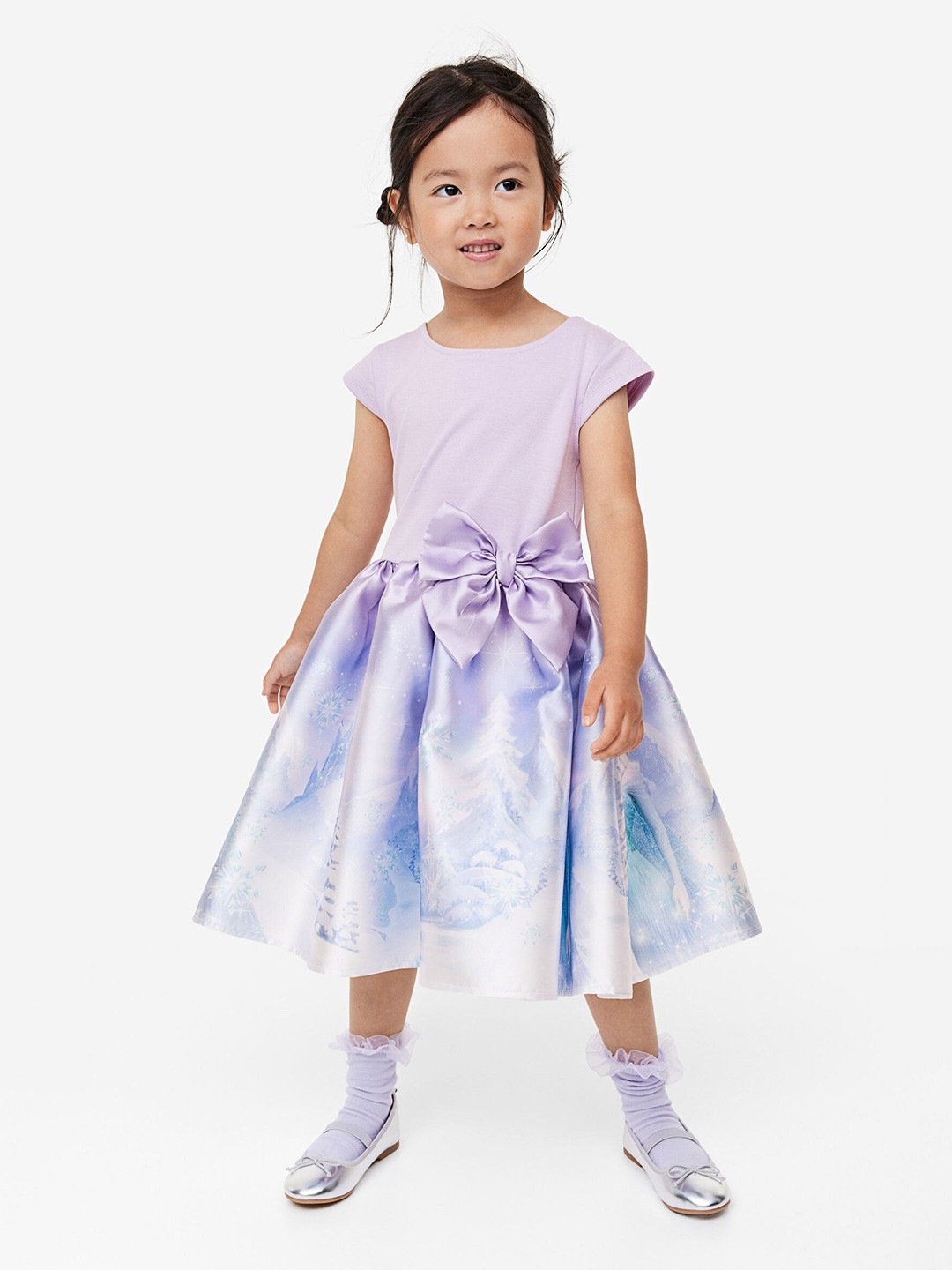 

H&M Girls Bow-Detail Dress, Purple