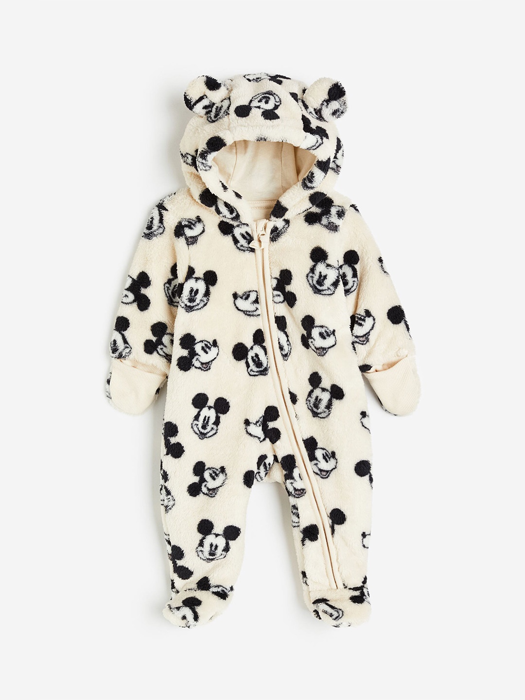 

H&M Boys Printed All-In-One Suit with Ears, White