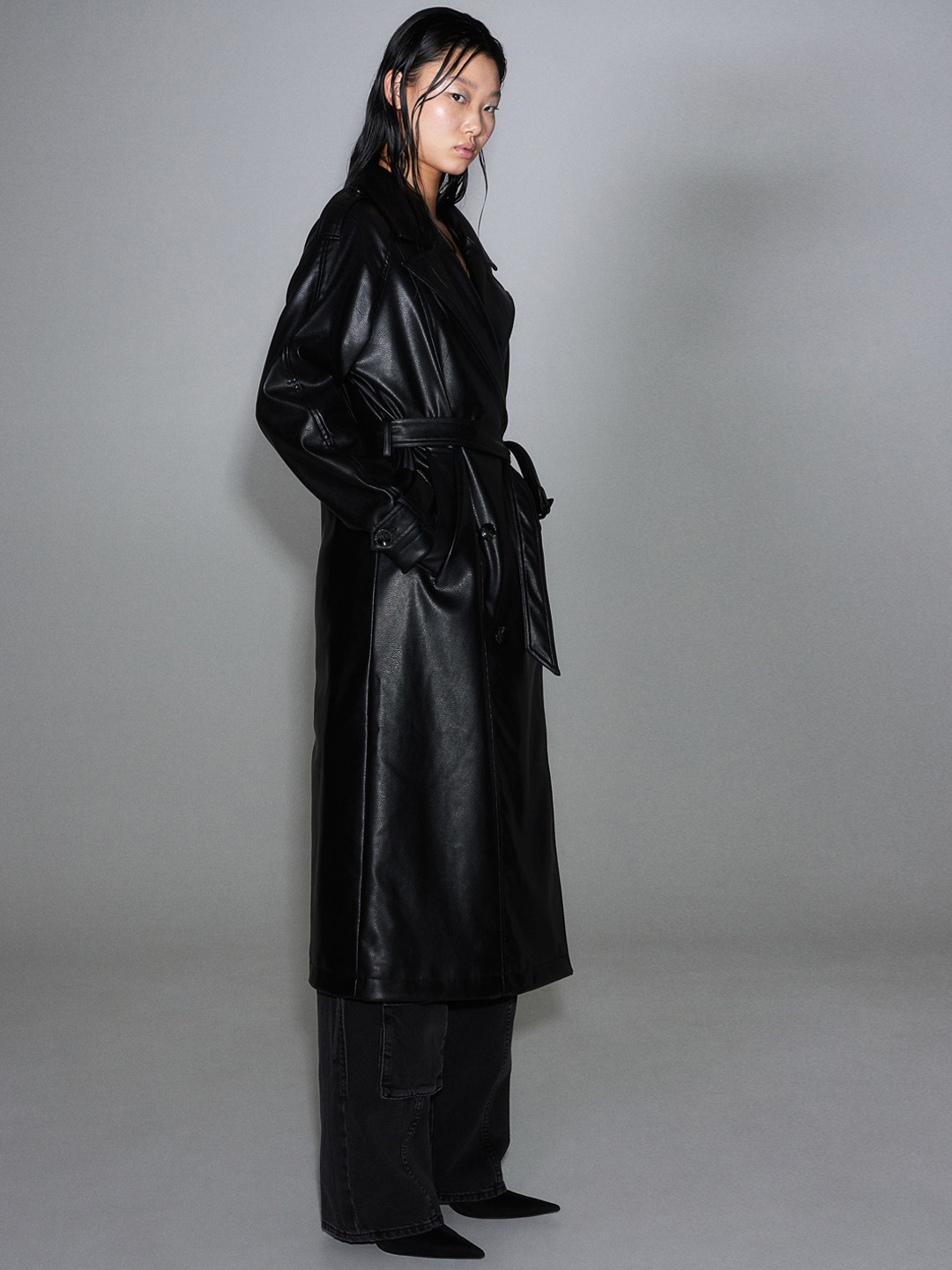 

H&M Women Trenchcoat, Black