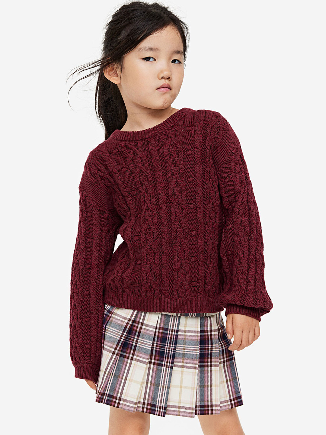 

H&M Girls Twill Skirt, Cream