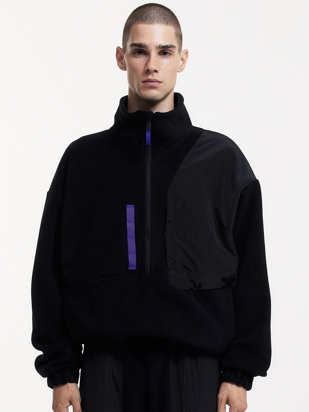 

H&M Zip-Top Fleece Top, Black