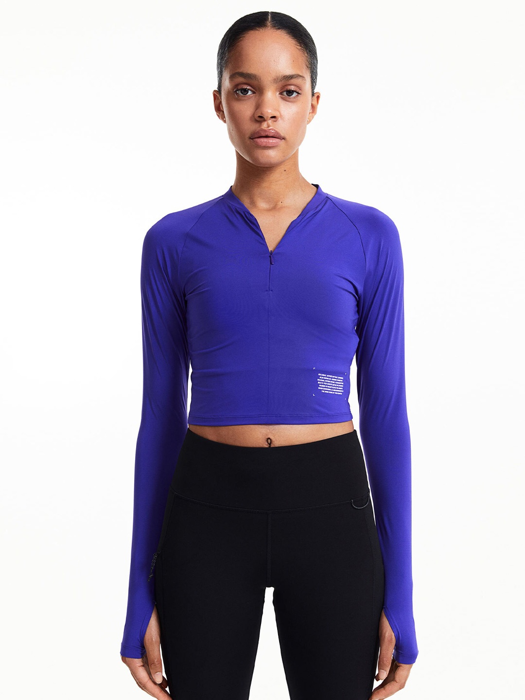 

H&M Drymove Half-Zip Sports Top, Purple