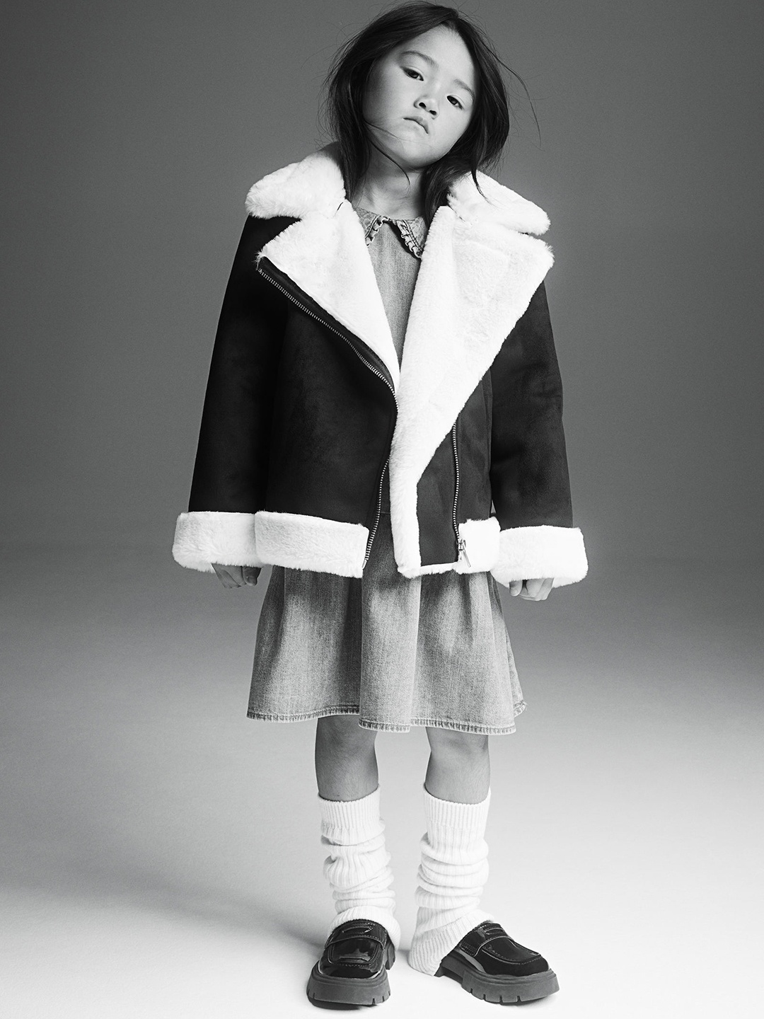 

H&M Girls Aviator Jacket, Black