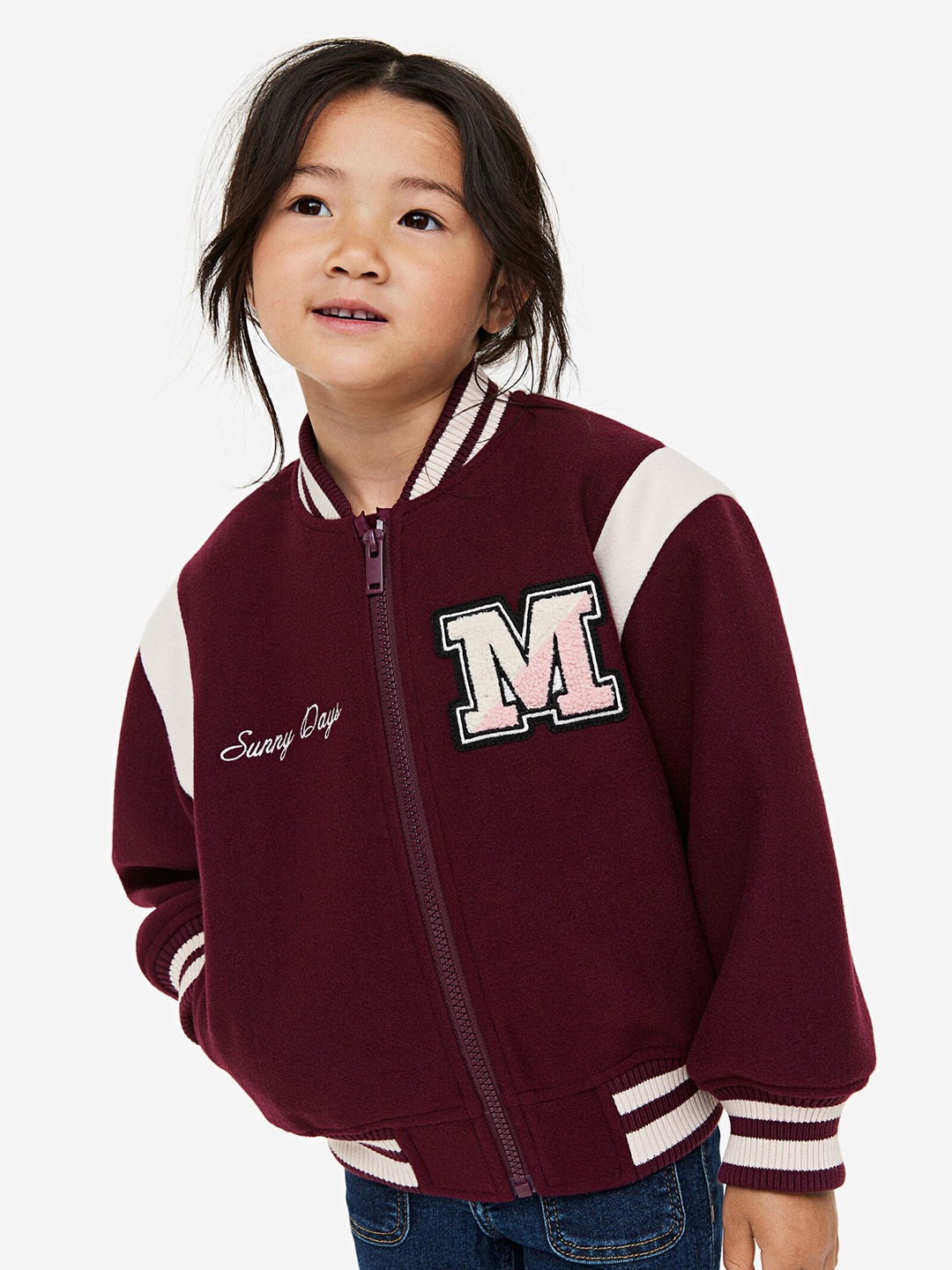 

H&M Girls Baseball Jacket, Red