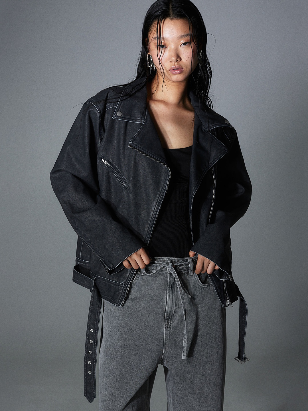 

H&M Biker Jacket, Grey