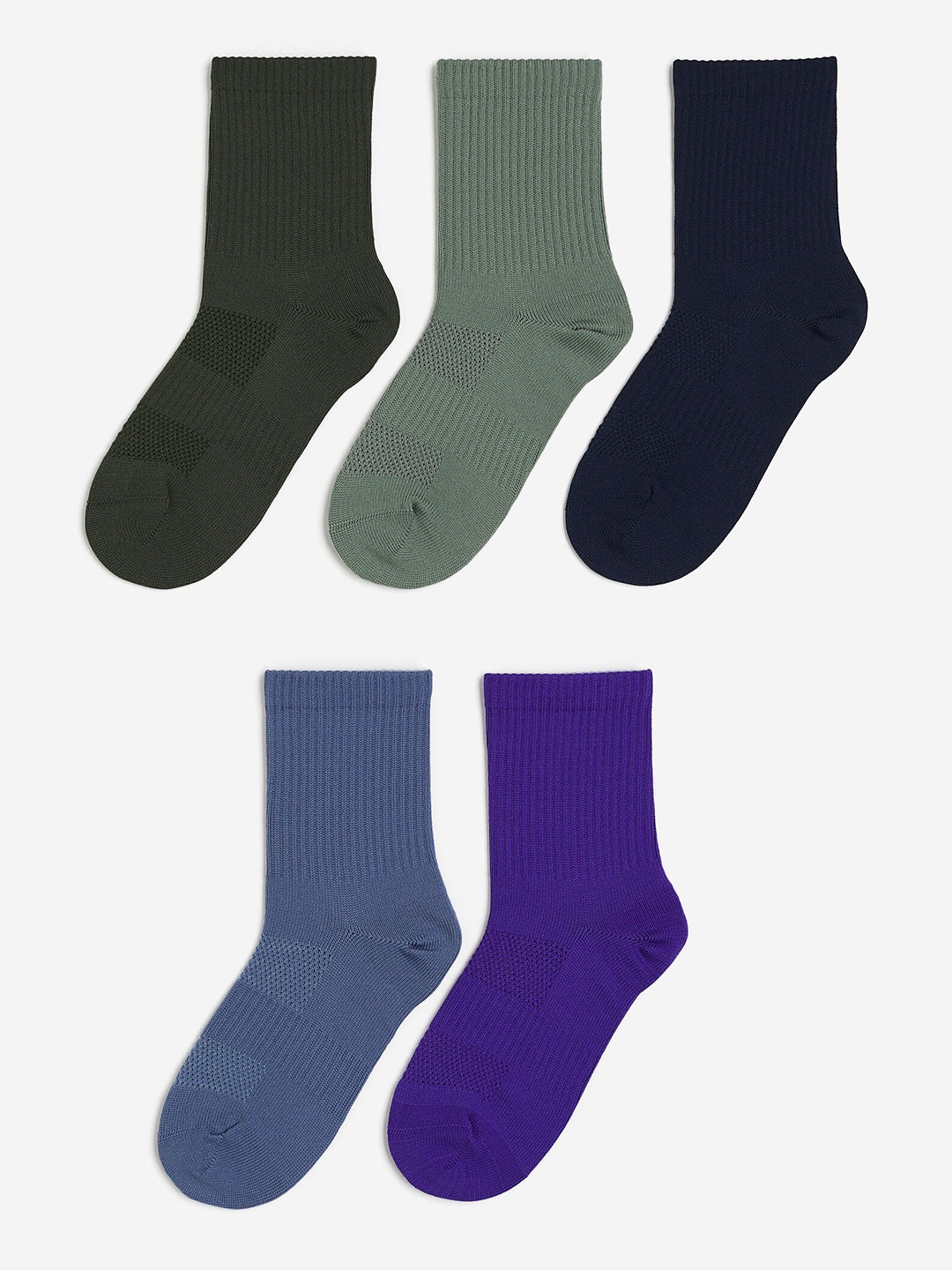

H&M Girls 5 Pack Drymove Sports Socks, Green