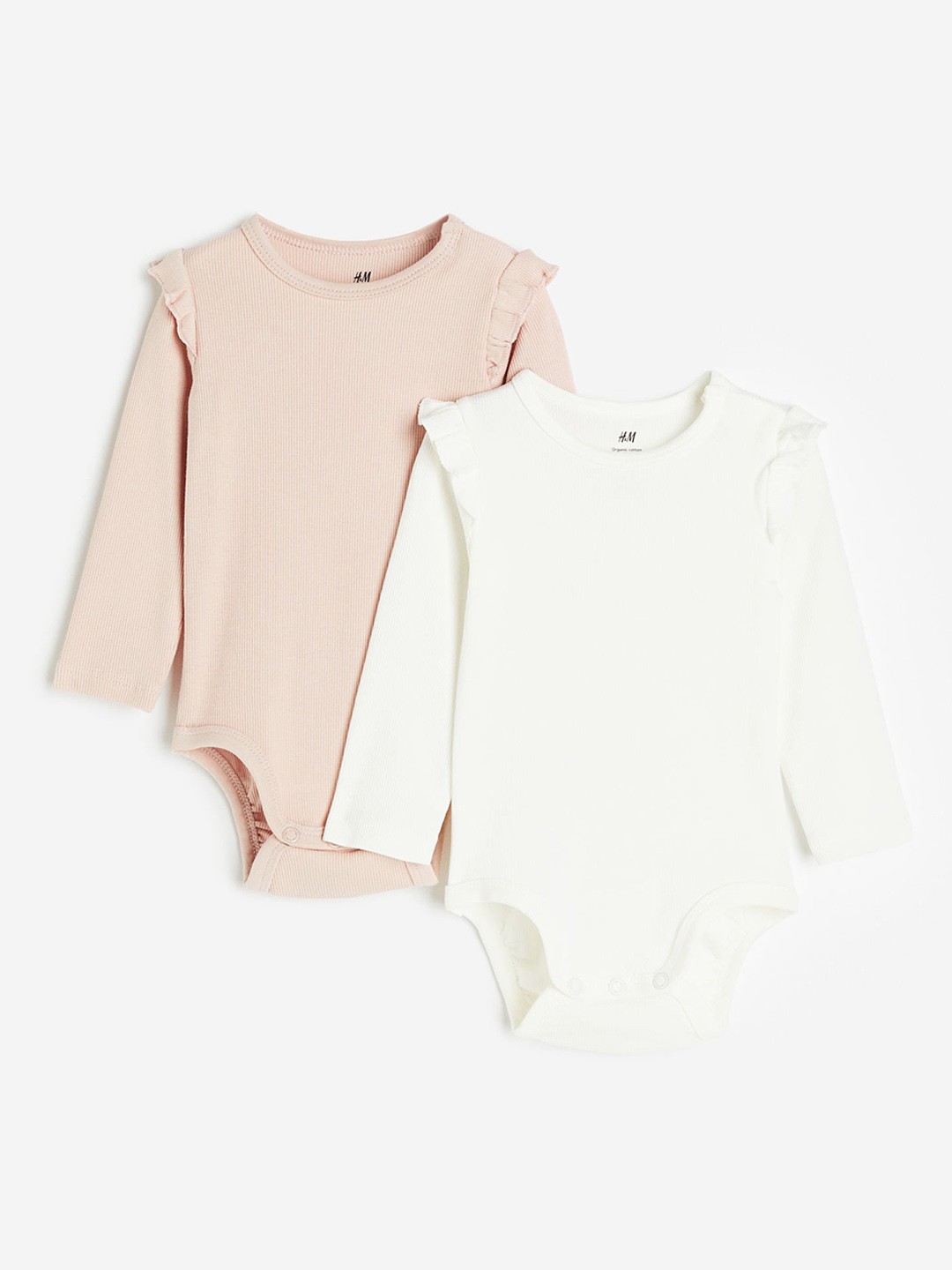 

H&M Kids 2 Pack Long Sleeved Bodysuits, Pink