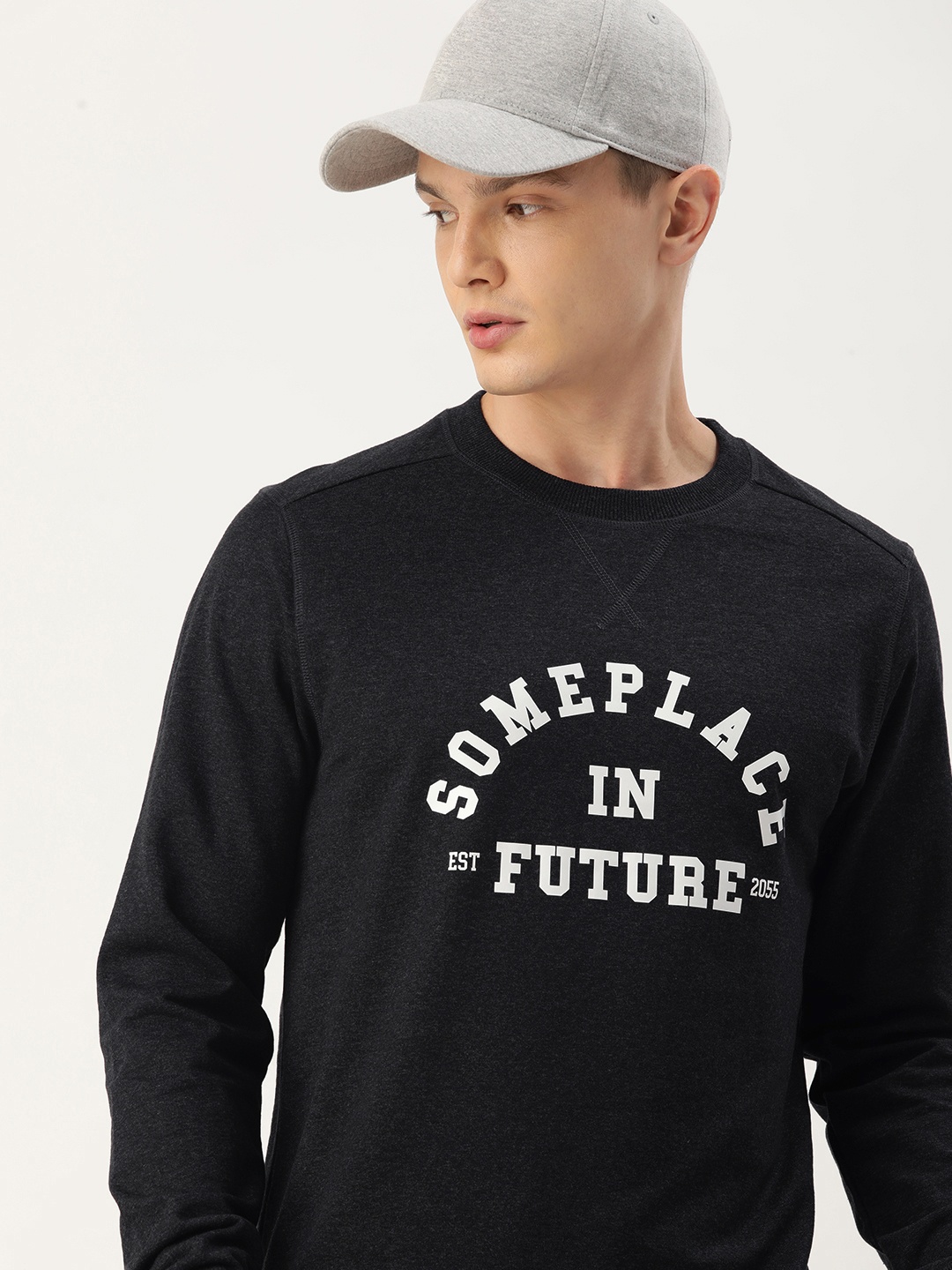 

Kook N Keech Men Typography Printed Sweatshirt, Charcoal