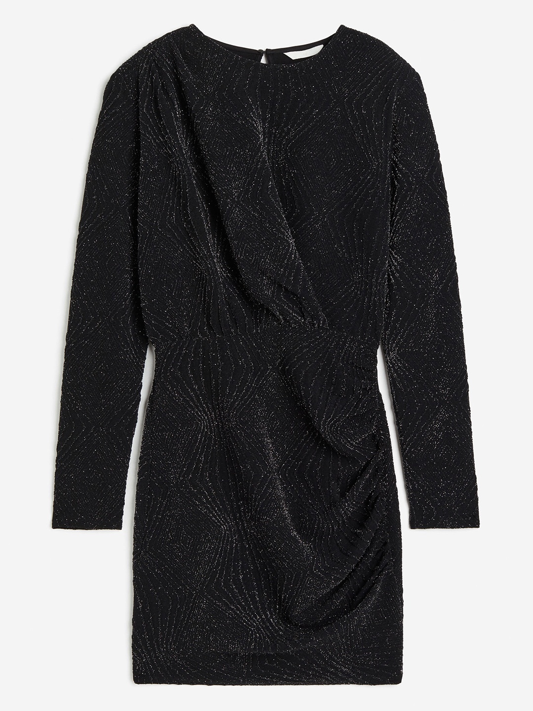 

H&M Draped Jersey Dress, Black