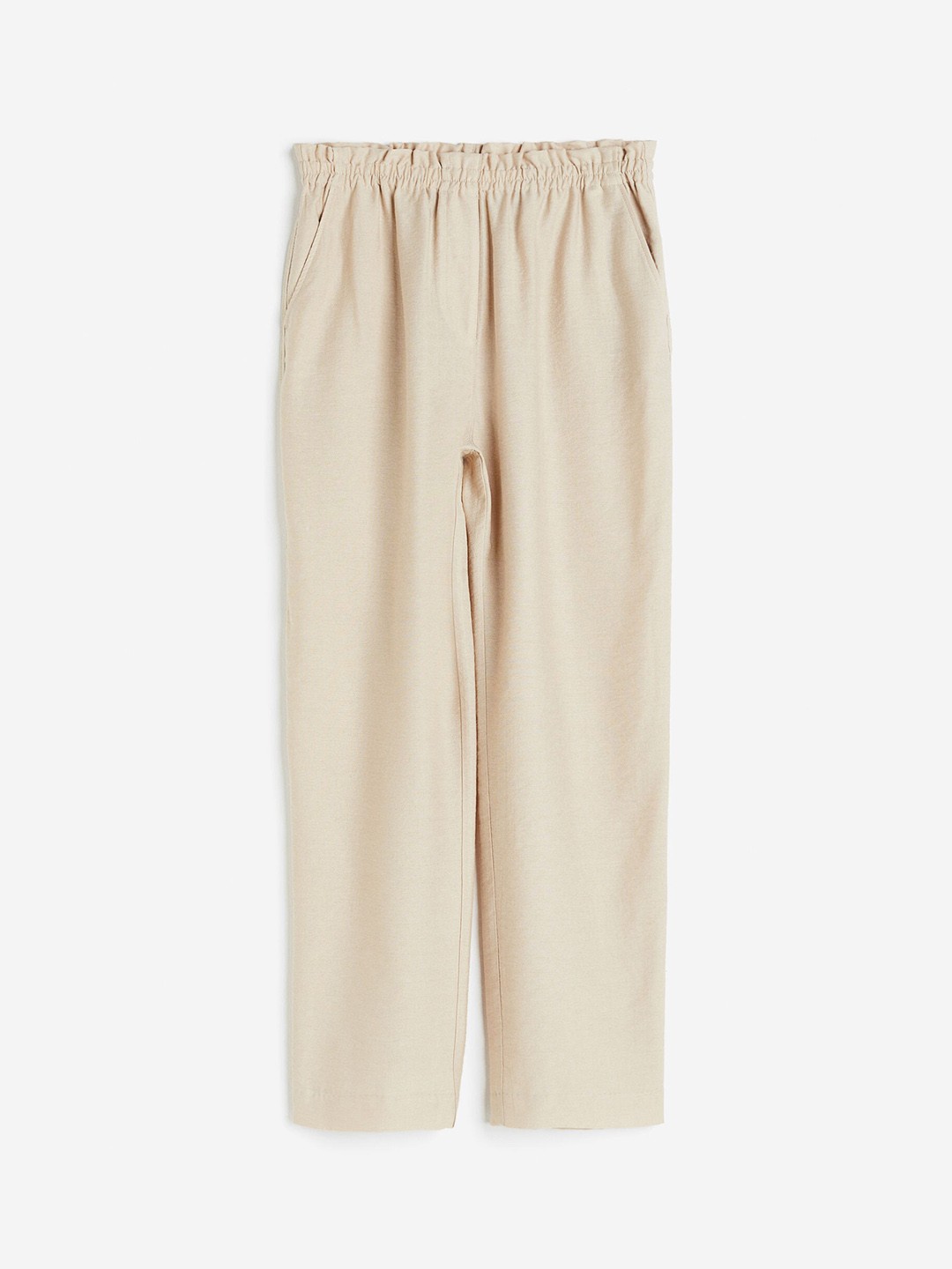 

H&M Women Paper Bag Trousers, Beige