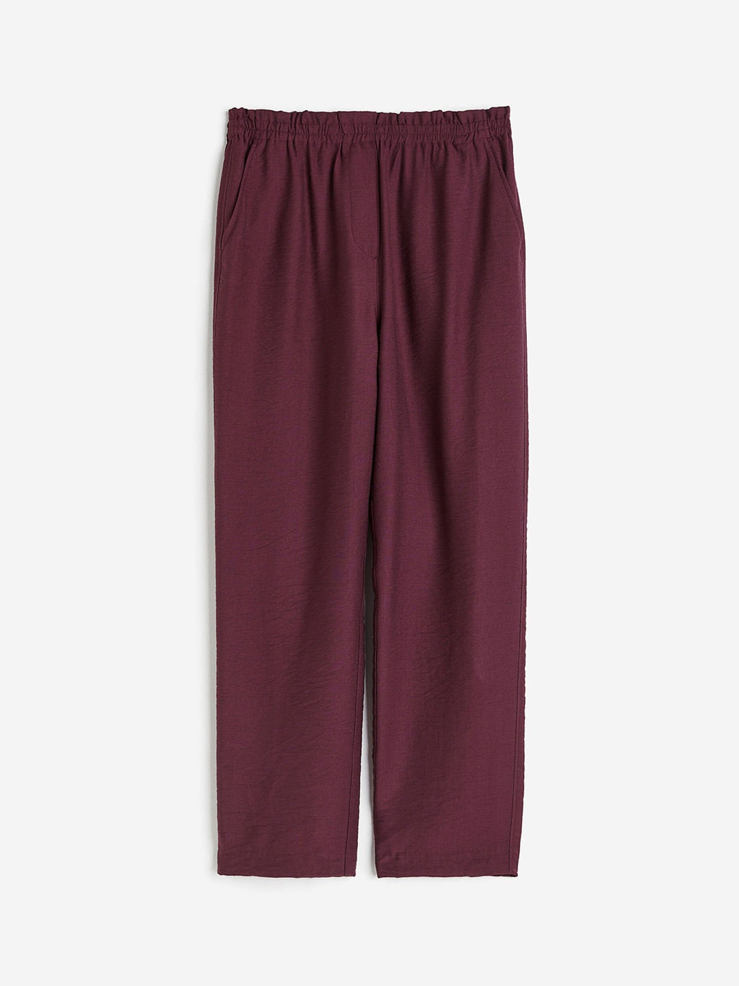 

H&M Women Paper Bag Trousers, Red