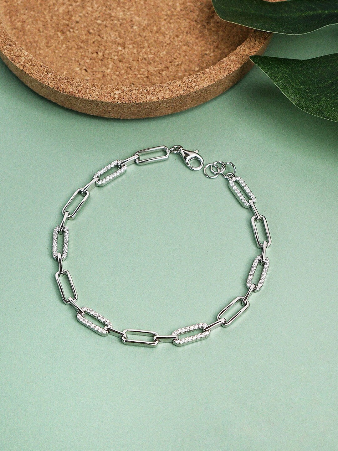 

CURIO COTTAGE Sterling Silver Rhodium-Plated Link Bracelet