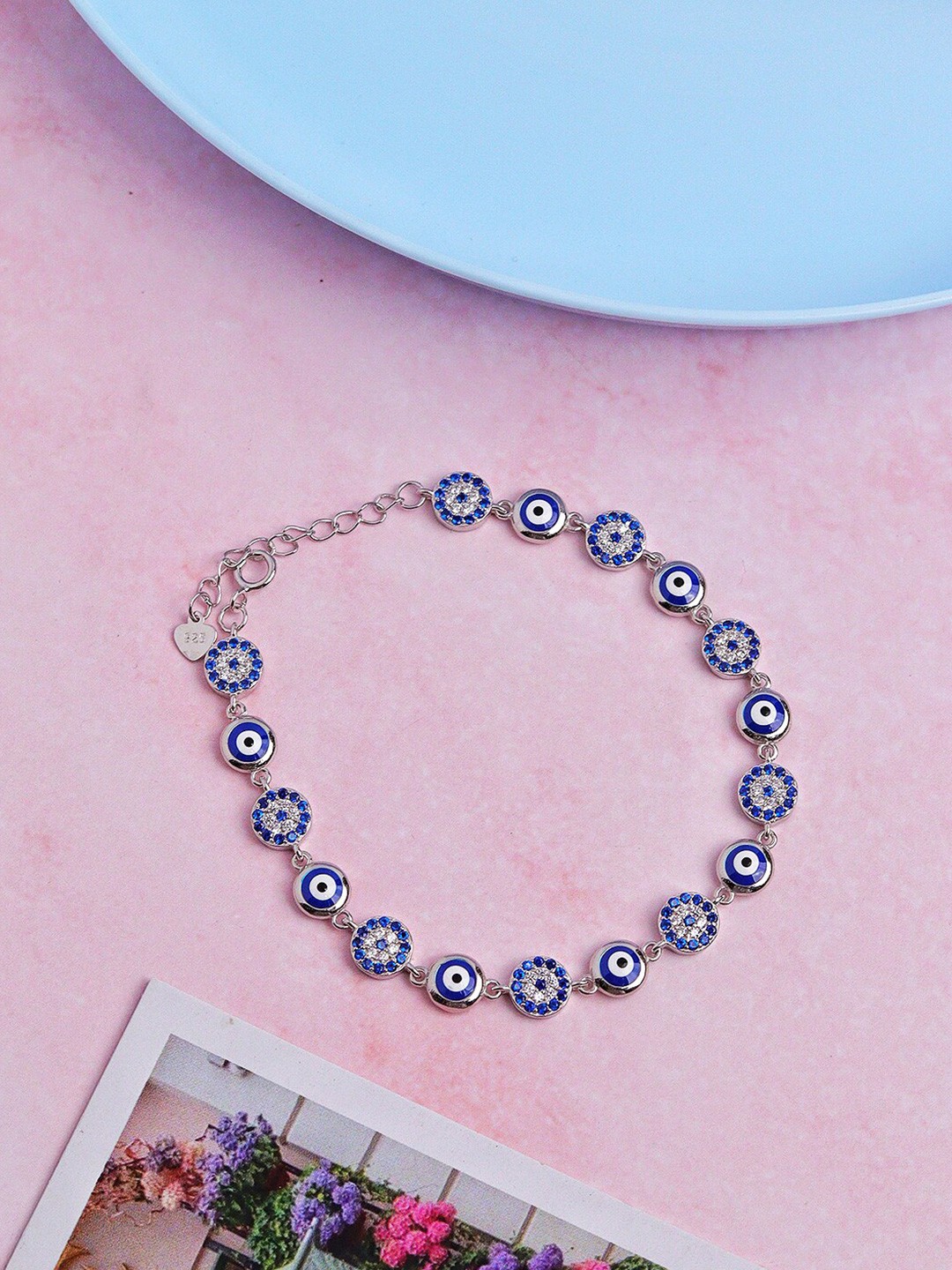 

CURIO COTTAGE Rhodium-Plated Sterling Silver Link Bracelet