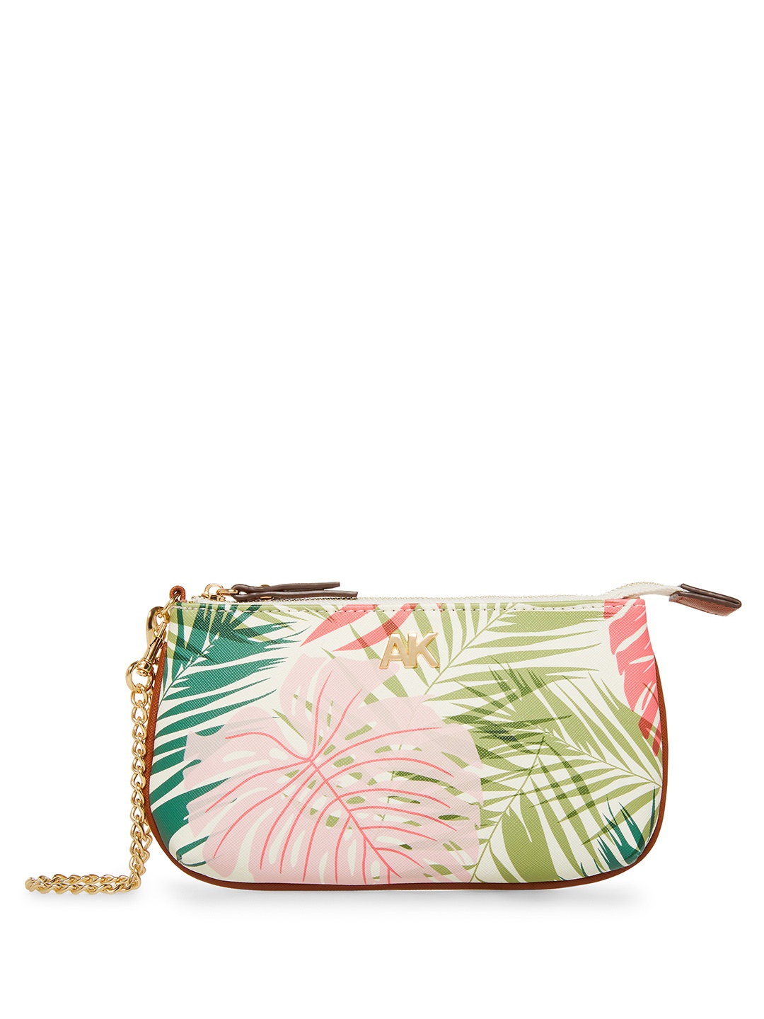 

ANNE KLEIN Tropical Printed Purse, Off white