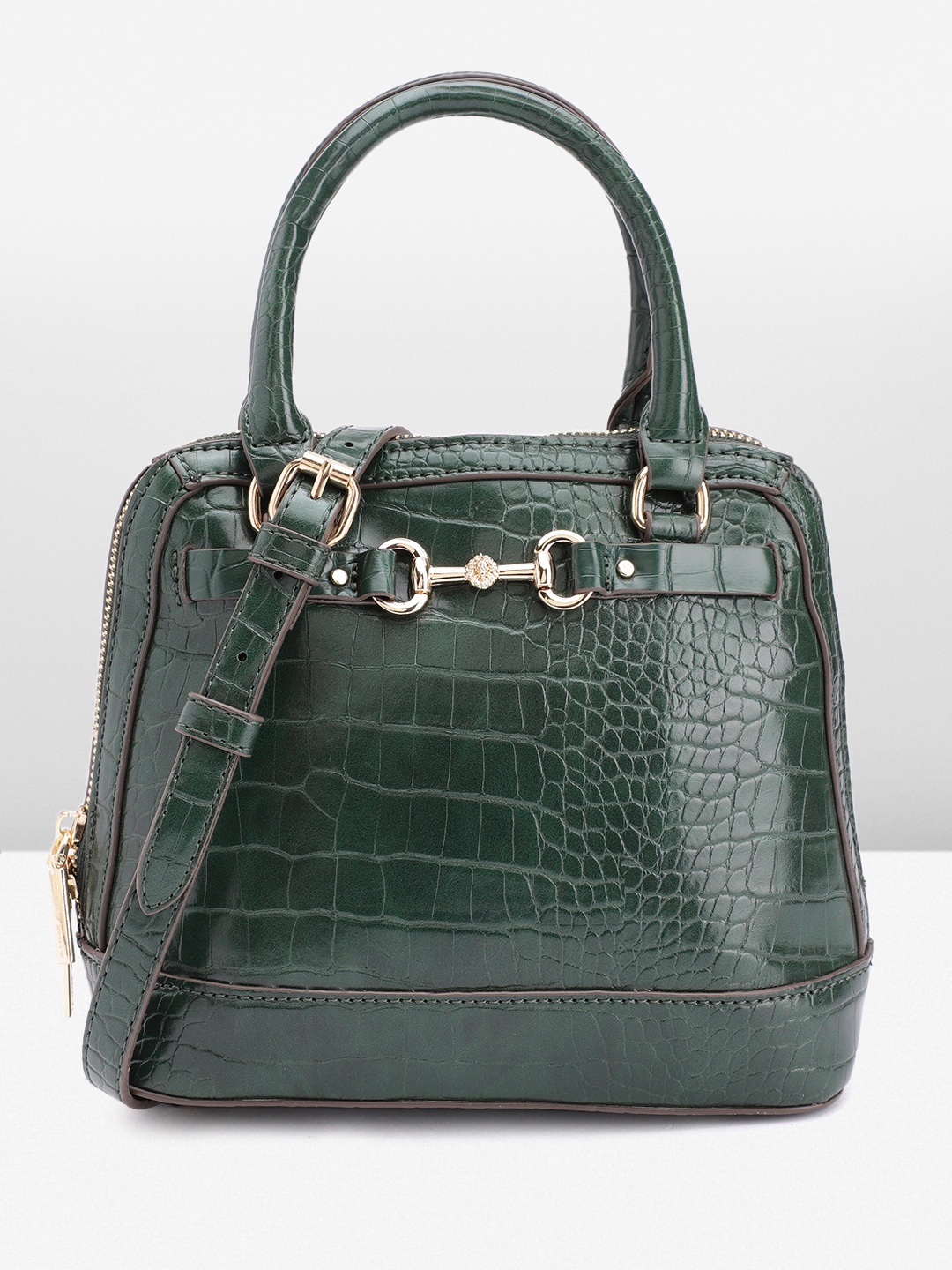 

ANNE KLEIN Croc-Textured Structured Handheld Bag, Green