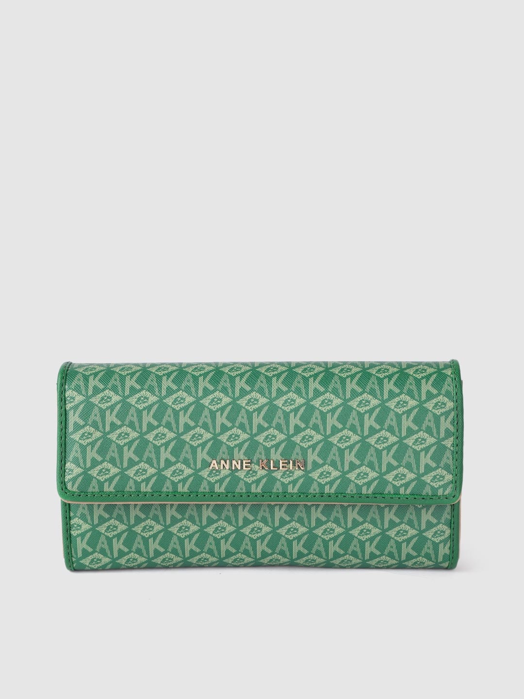 

ANNE KLEIN Women Brand Logo Printed Zip Around Wallet, Green