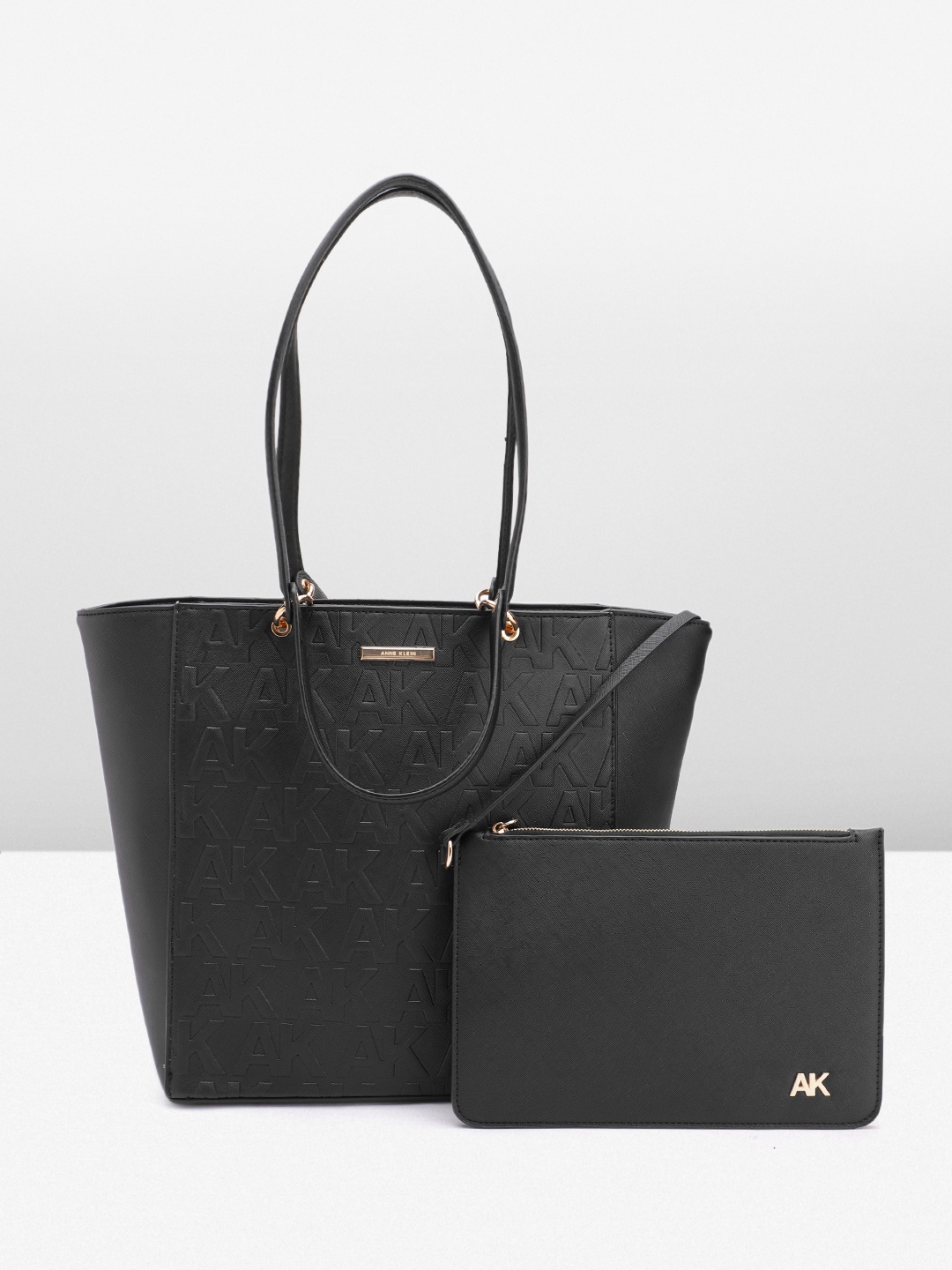 

ANNE KLEIN Textured Structured Shoulder Bag, Black