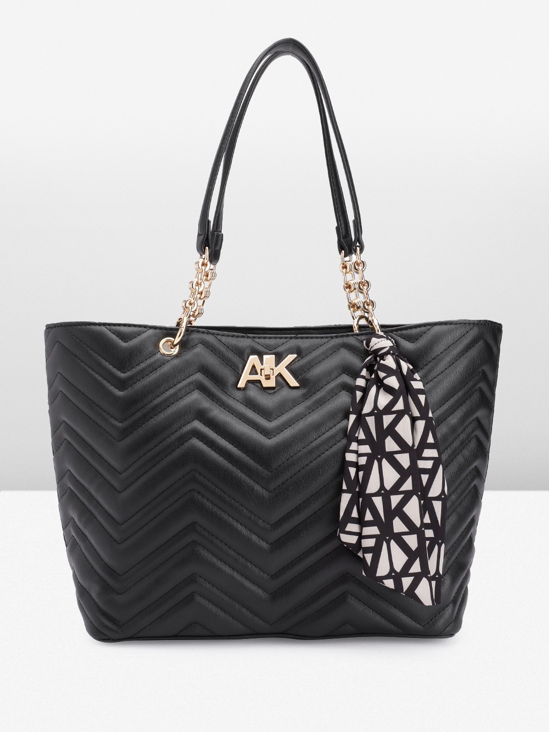 

ANNE KLEIN Structured Quilted Shoulder Bag, Black