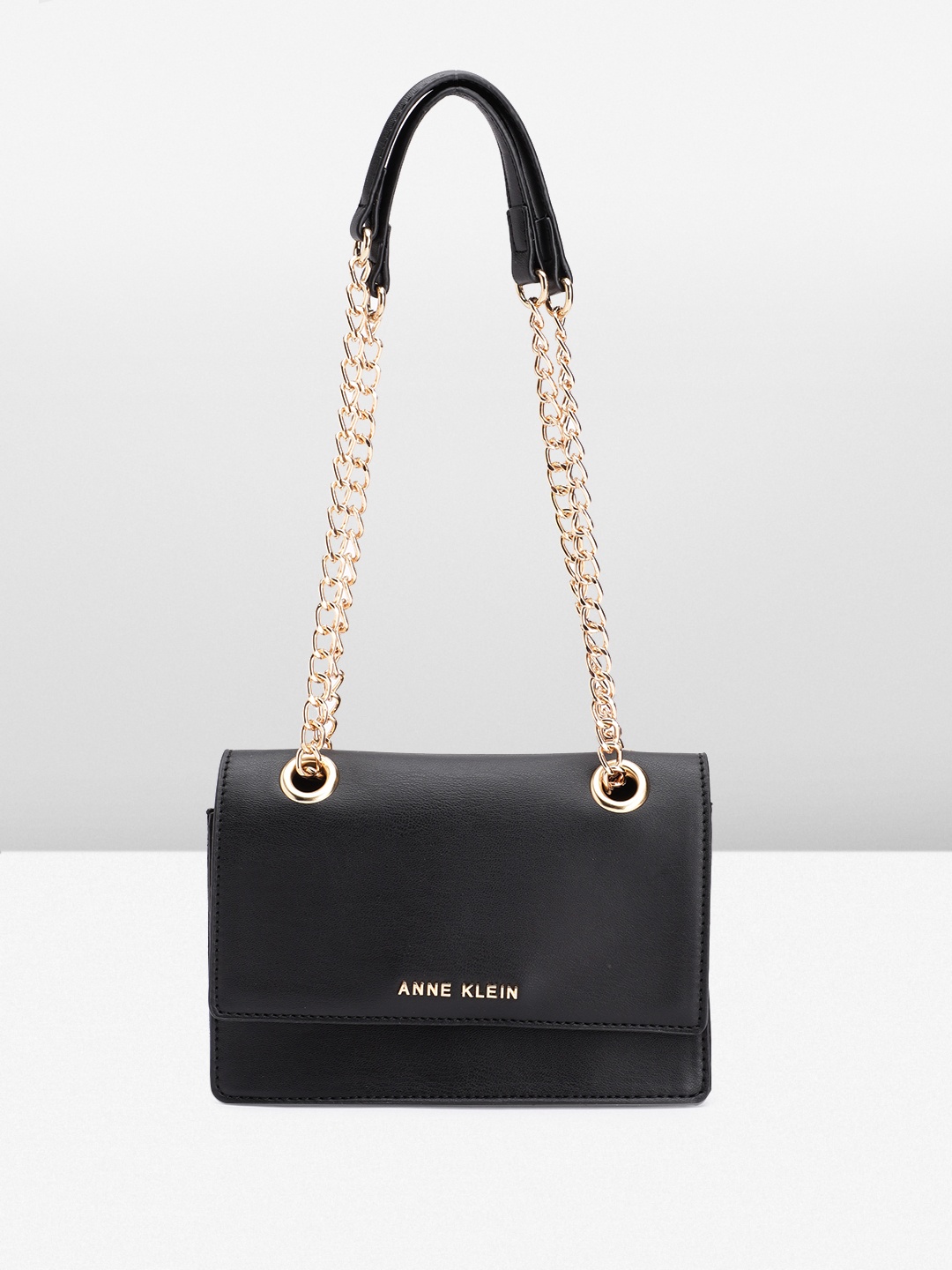 

ANNE KLEIN Snake Skin Textured Detail Structured Sling Bag, Black