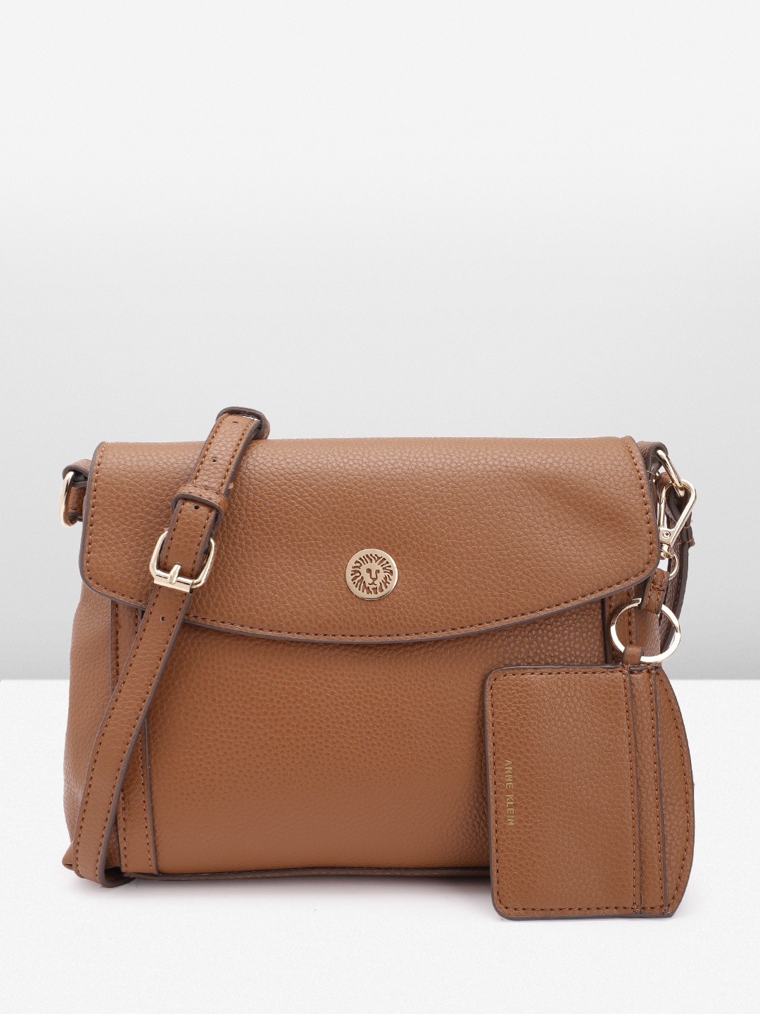 

ANNE KLEIN Textured Structured Sling Bag, Brown