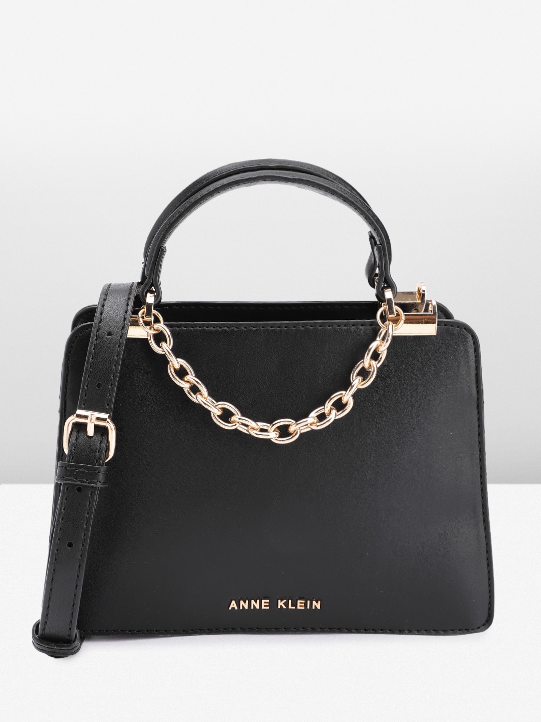 

ANNE KLEIN Structured Handheld Bag, Black