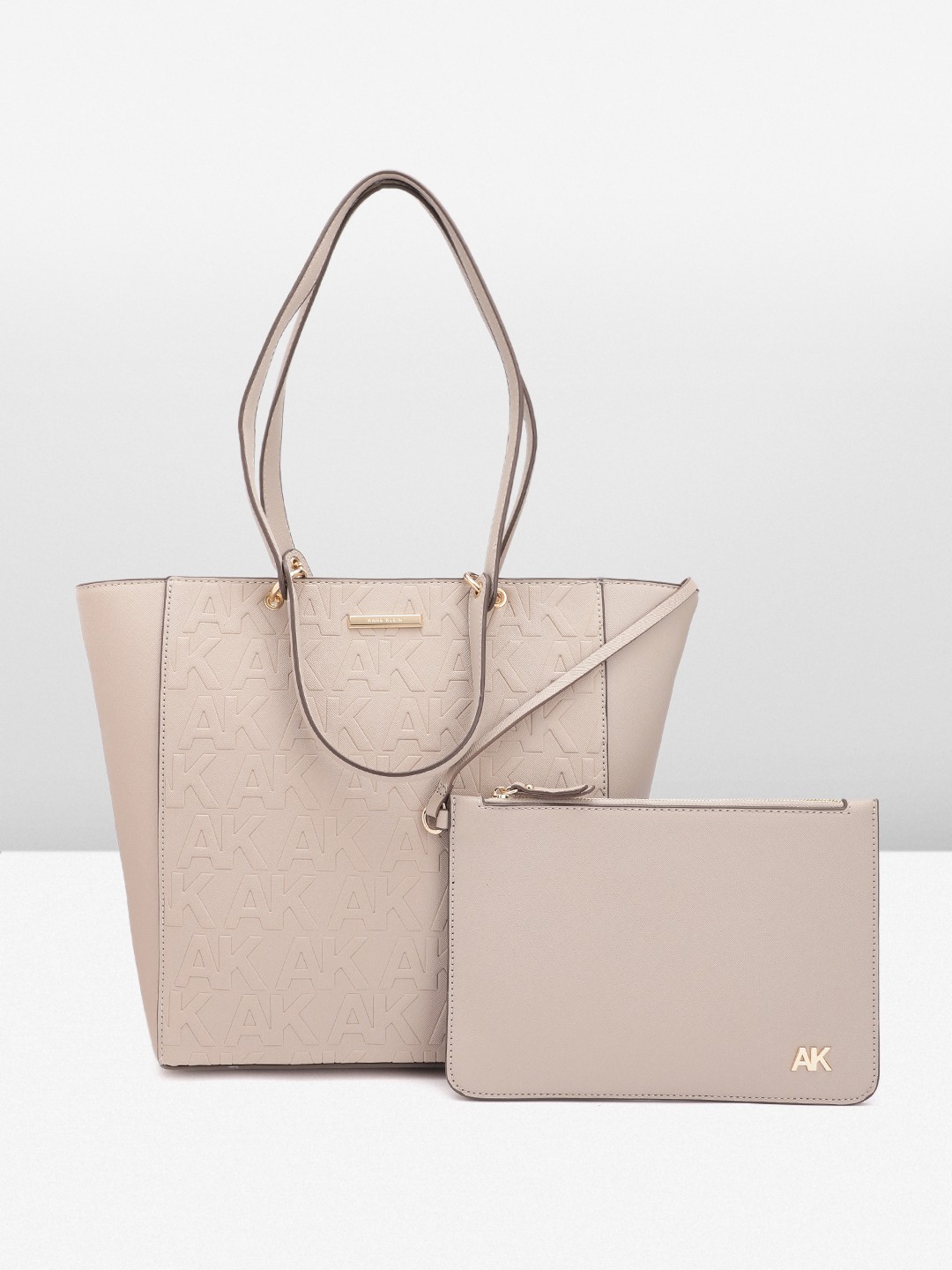 

ANNE KLEIN Textured Structured Shoulder Bag, Beige