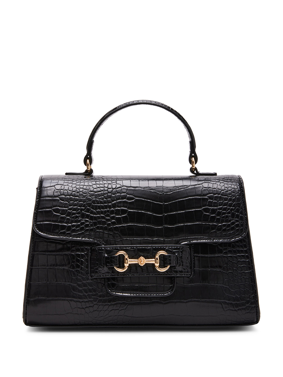 

ANNE KLEIN Textured Structured Satchel Bag, Black