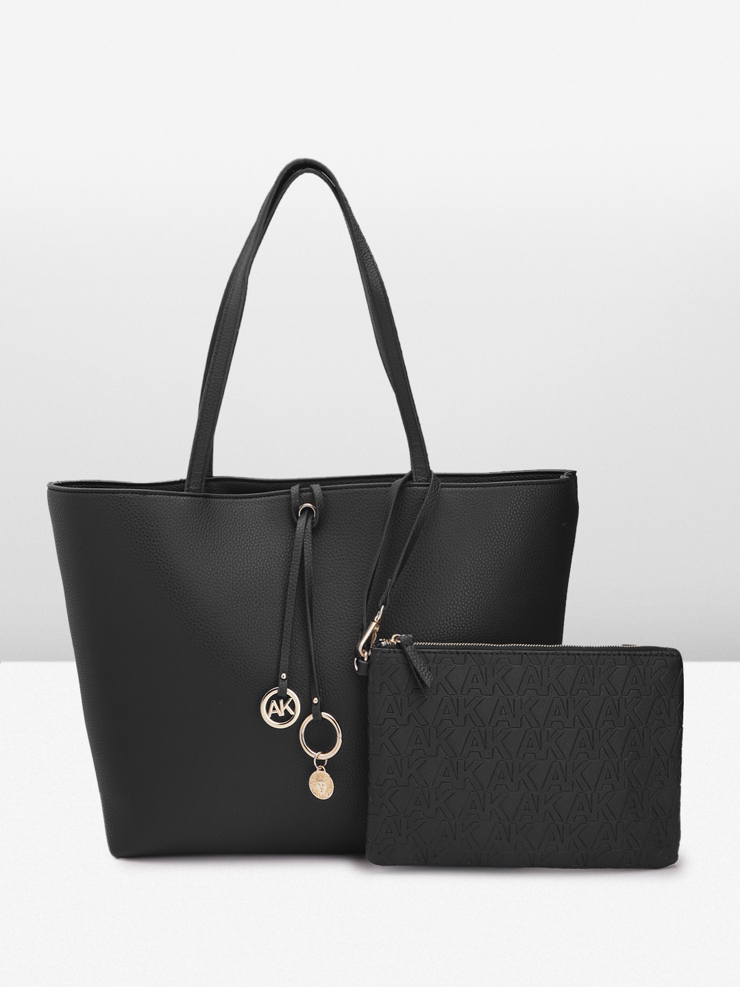 

ANNE KLEIN Structured Shoulder Bag With Pouch, Black